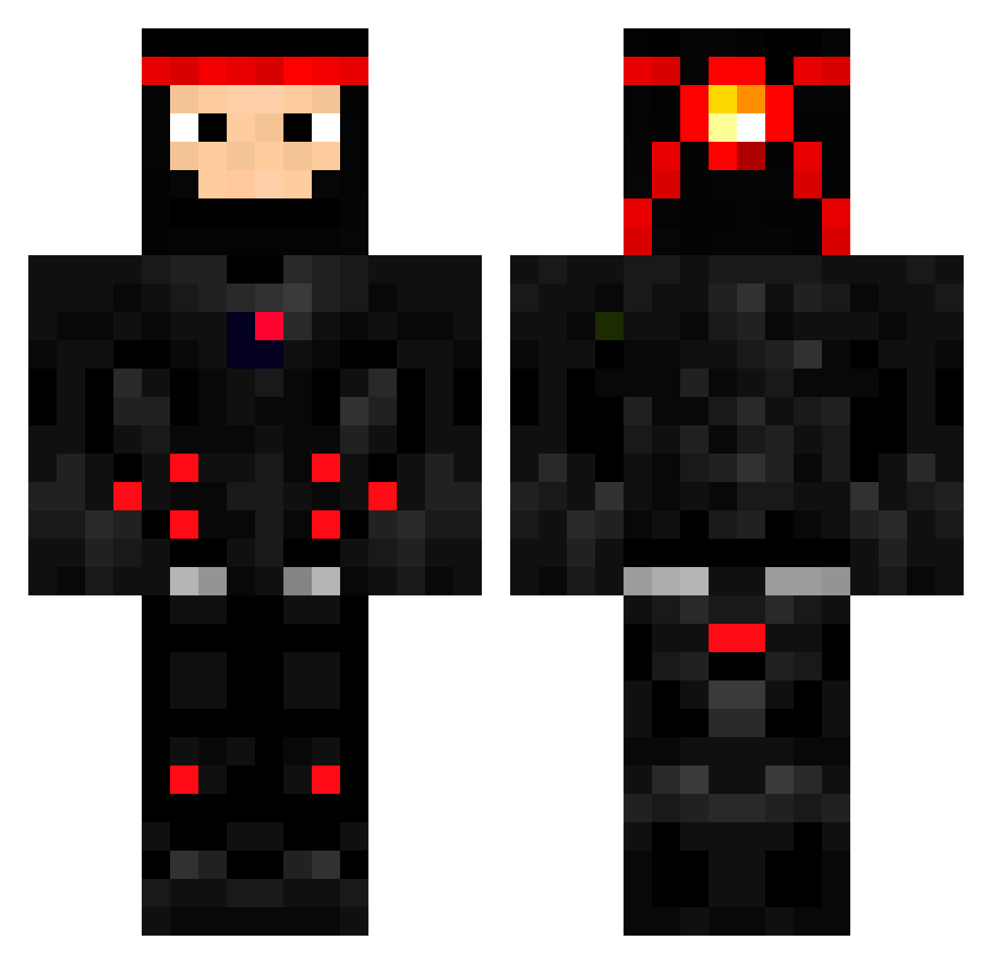 BURZAC0 Minecraft skin, front and back view
