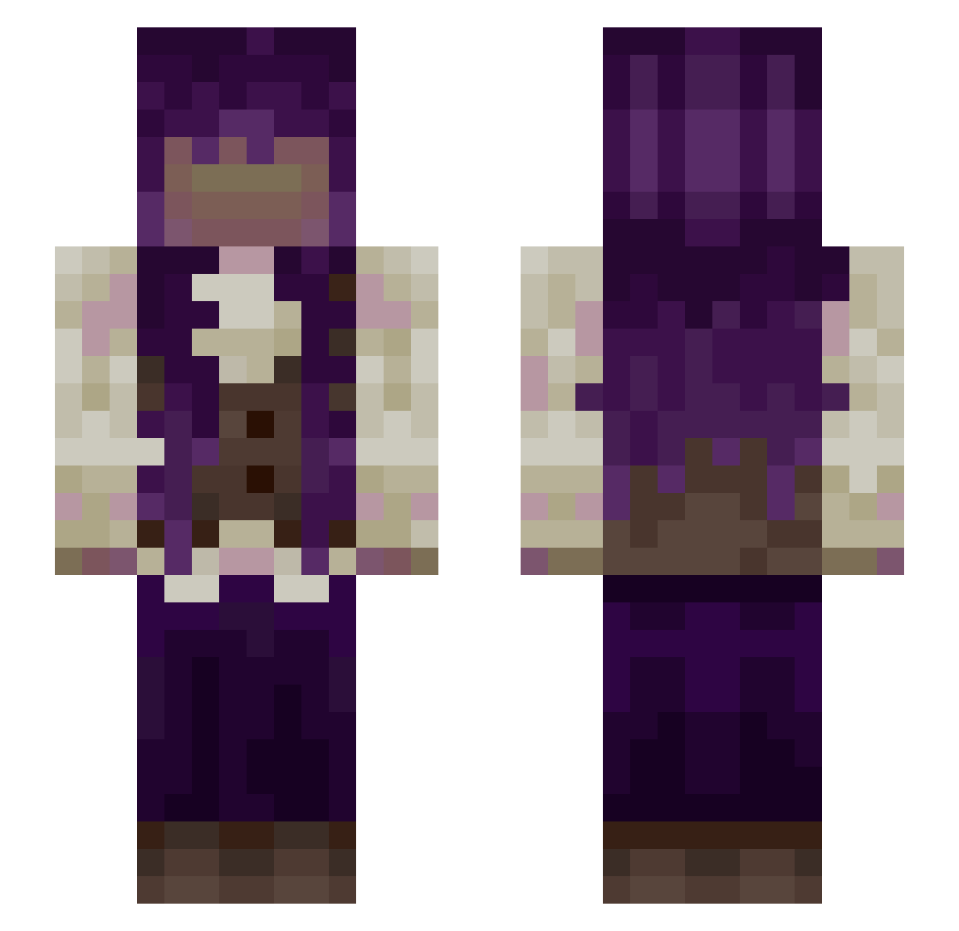 xcusito Minecraft skin, front and back view