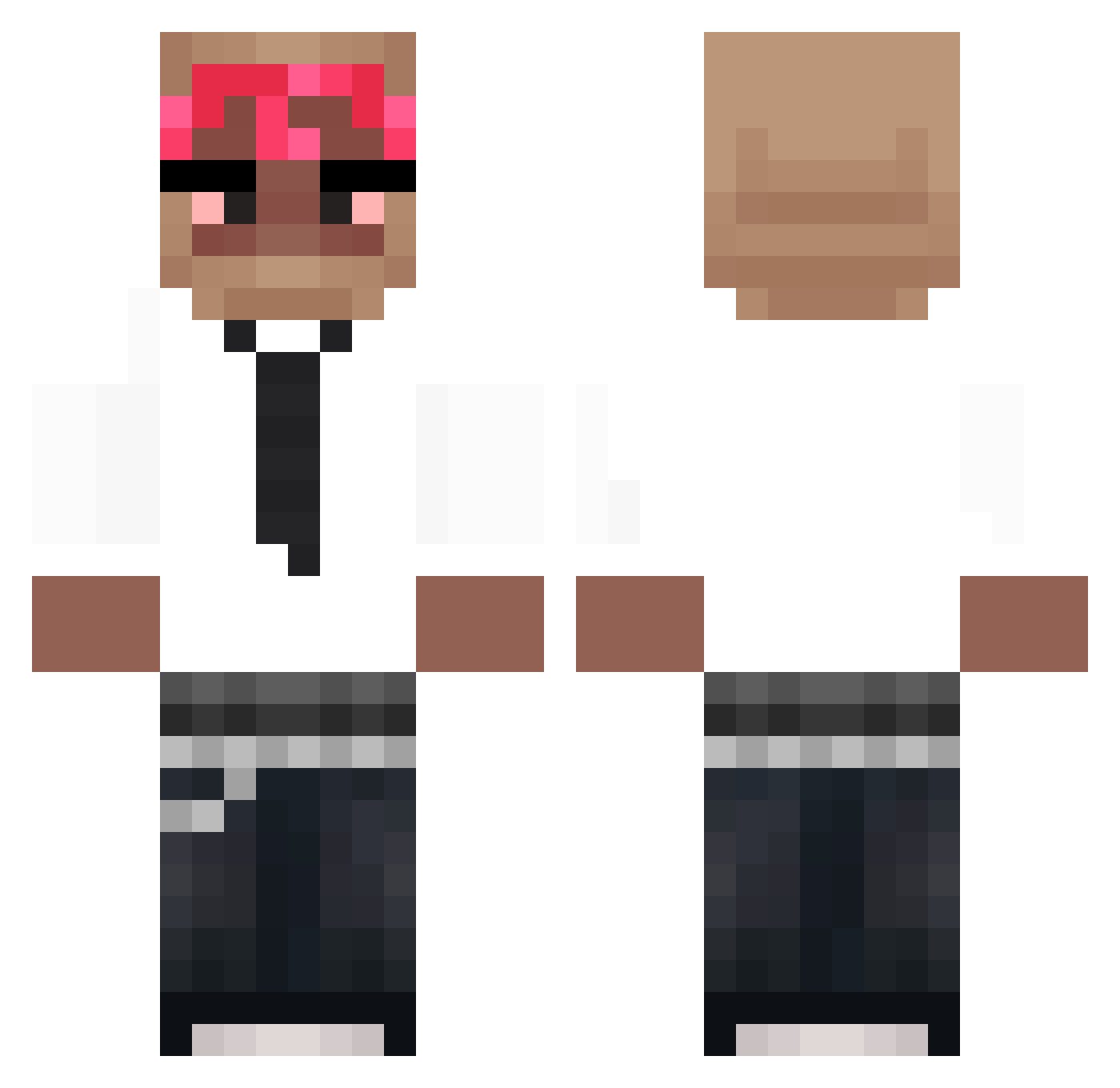 indigo_calico Minecraft skin, front and back view