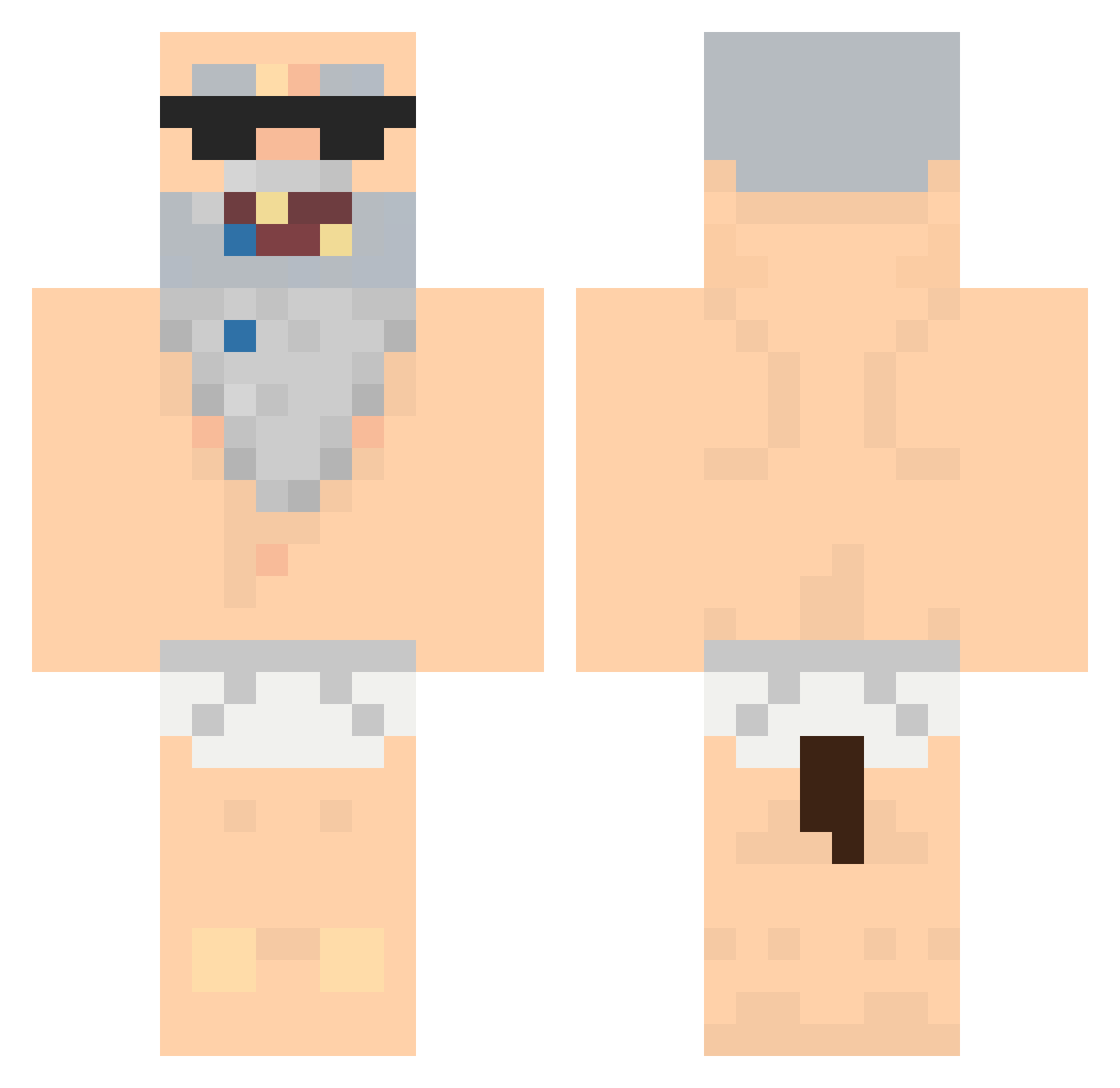 Lxces08 Minecraft skin, front and back view