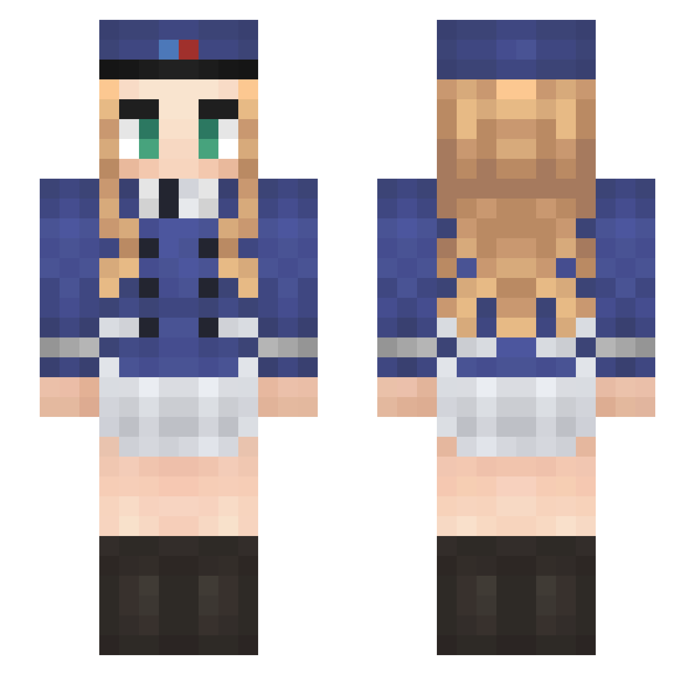 StrumpyGeek Minecraft skin, front and back view