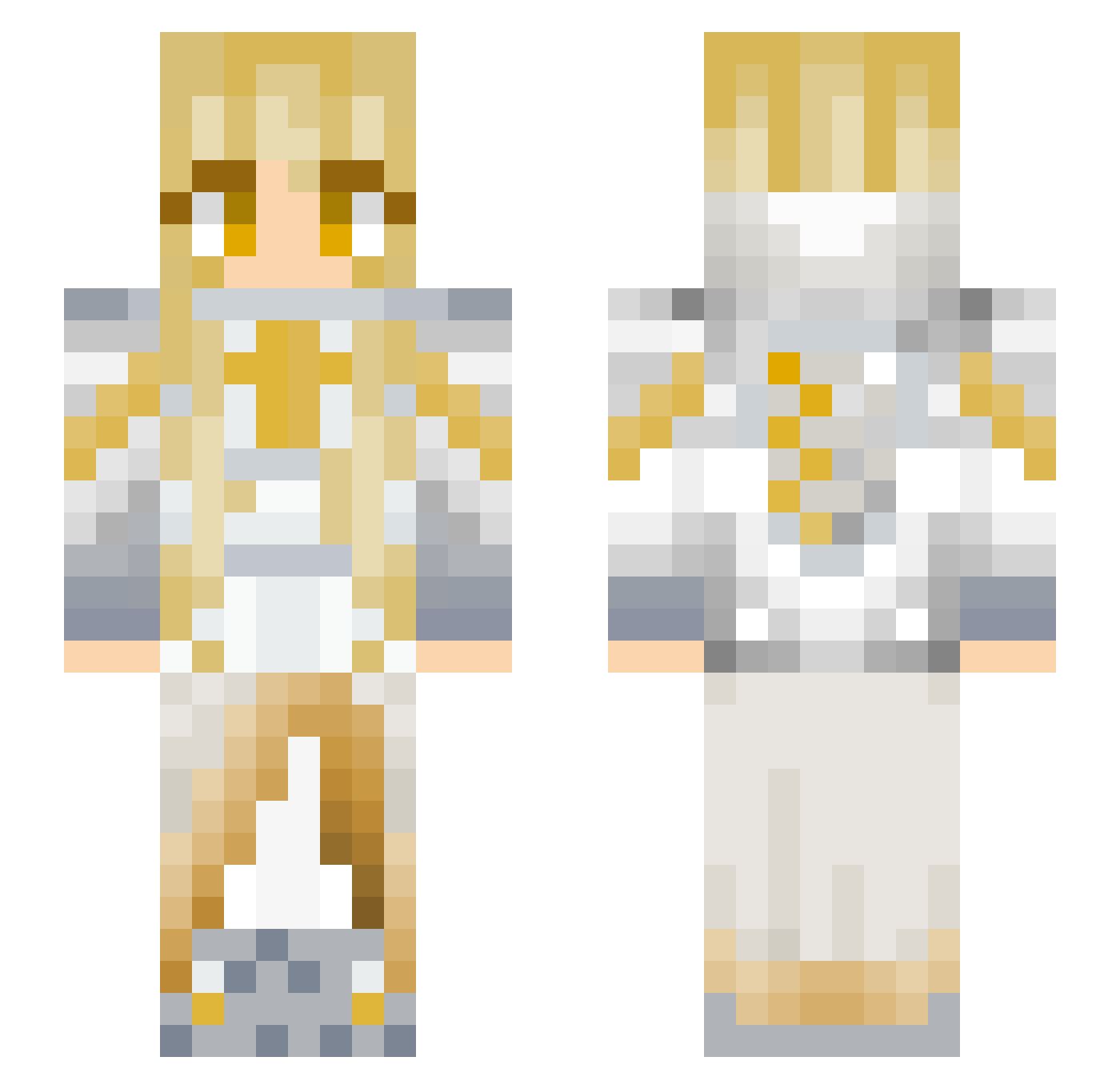 M0EN3LLA Minecraft skin, front and back view