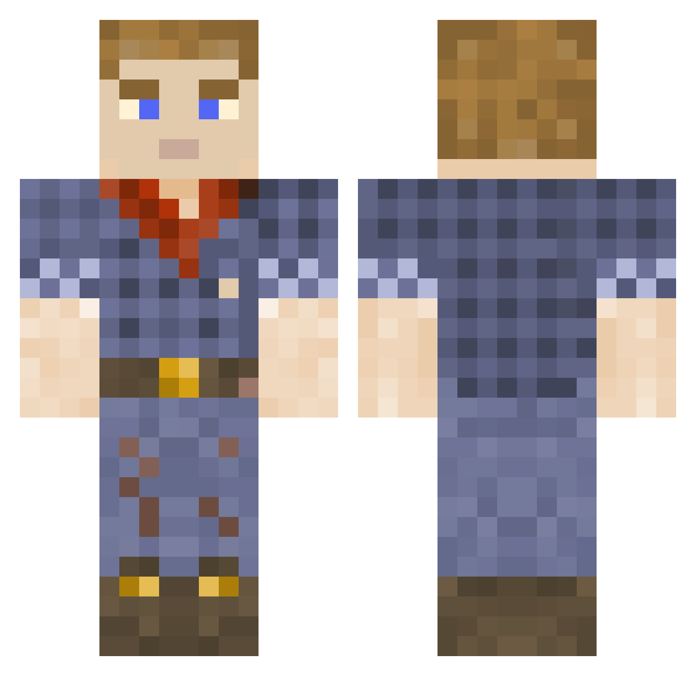 IncludeDots Minecraft skin, front and back view