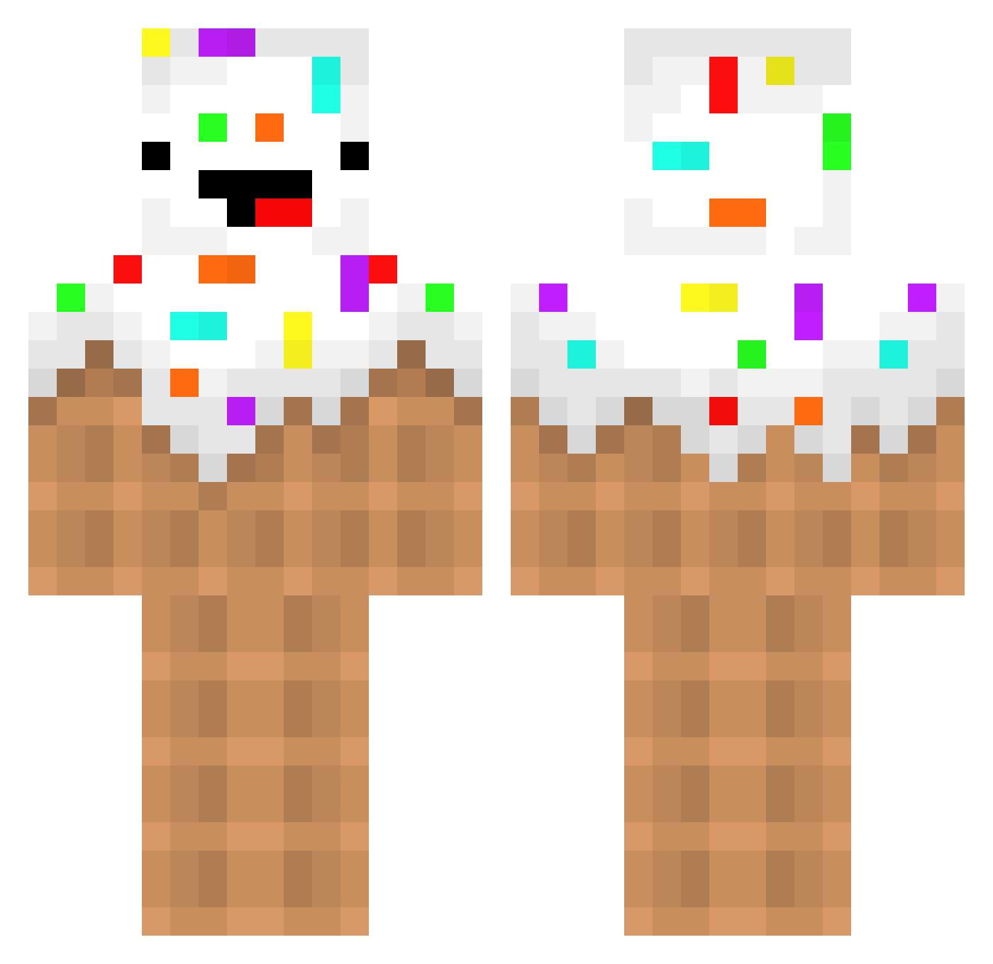 Yil Minecraft skin, front and back view