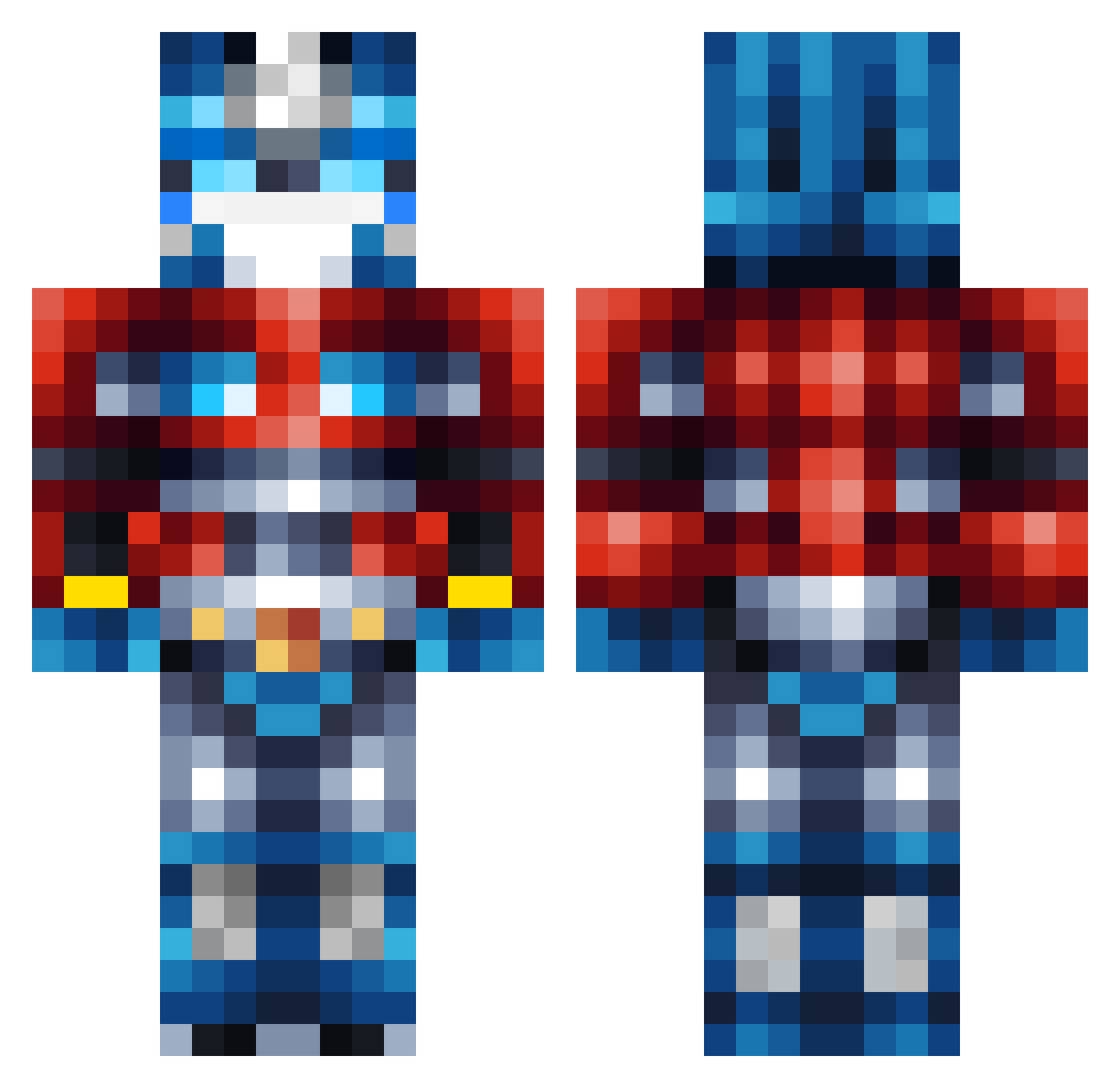 BlackSteelMando Minecraft skin, front and back view