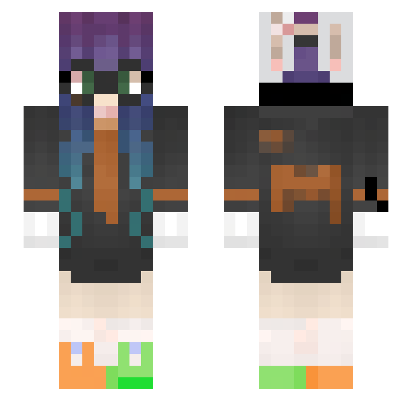 unorginalname Minecraft skin, front and back view