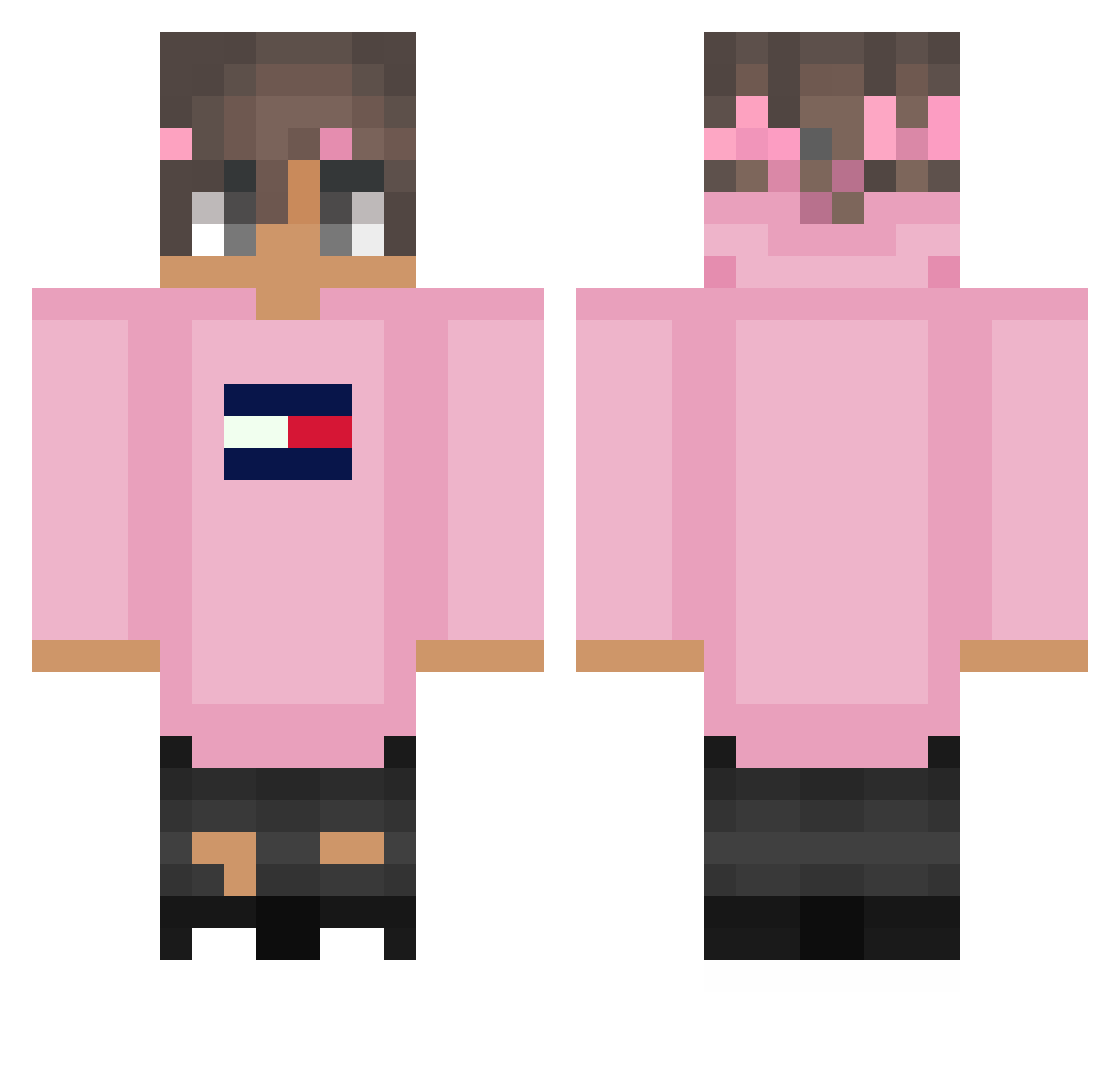 YarovonJoni Minecraft skin, front and back view