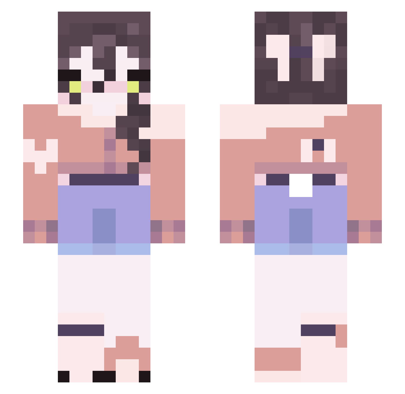 Canary505 Minecraft skin, front and back view