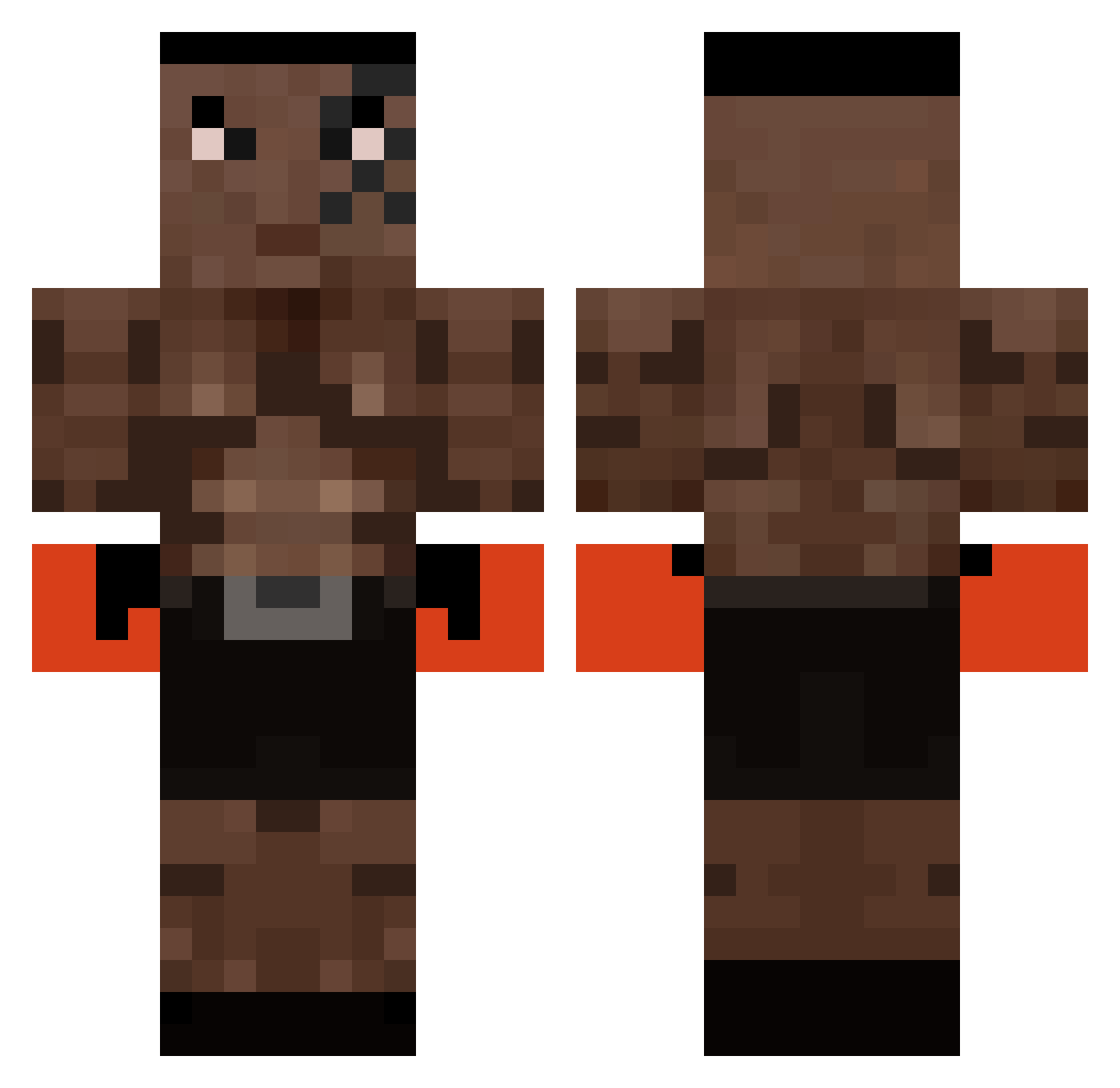 dsdanger Minecraft skin, front and back view
