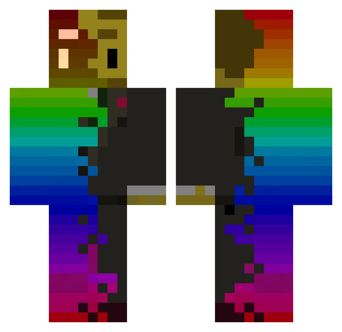 Chanteclairix Minecraft skin, front and back view