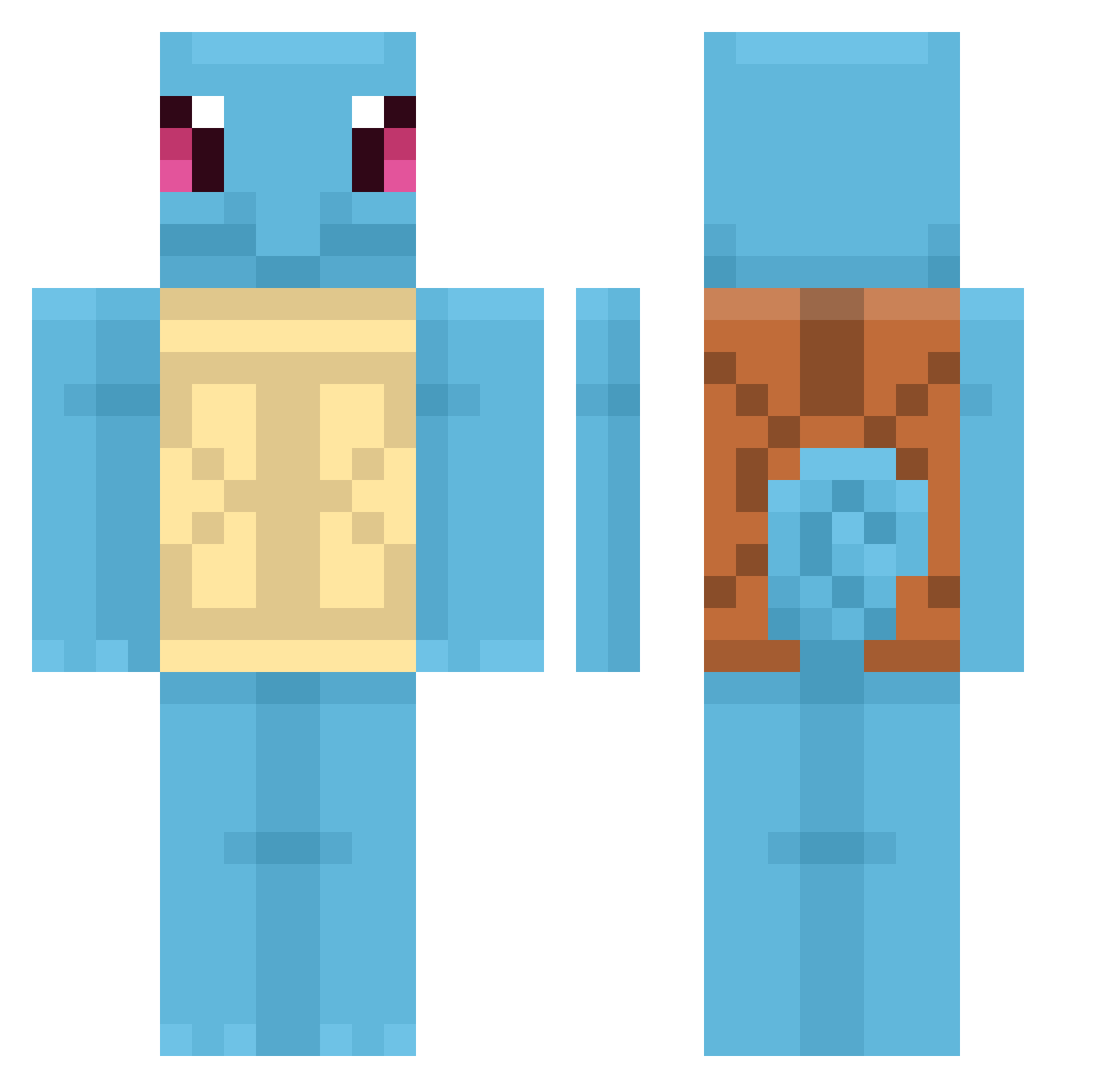 T0rtilla Minecraft skin, front and back view
