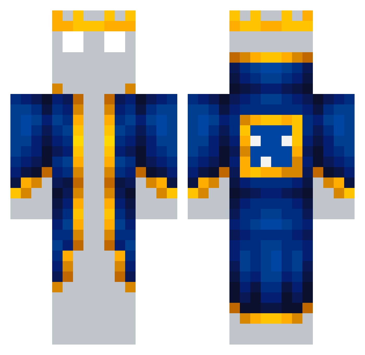 Squid7439 Minecraft skin, front and back view