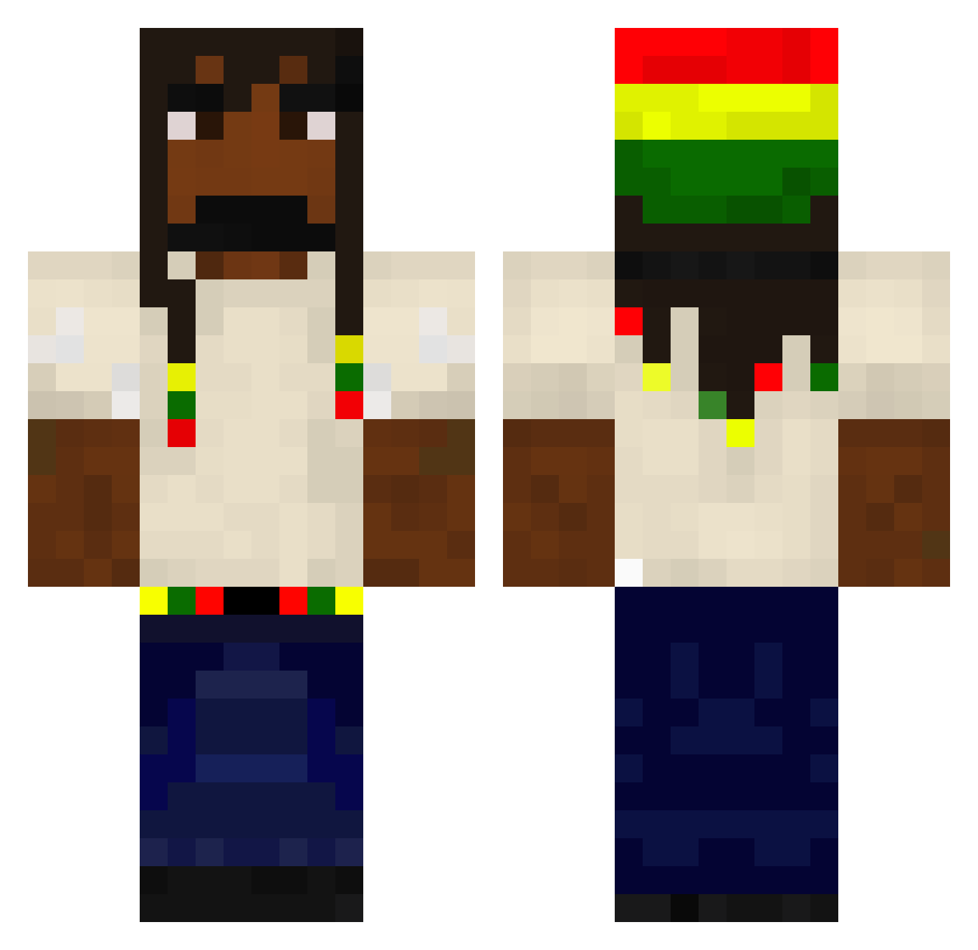 Lxnarhmm Minecraft skin, front and back view
