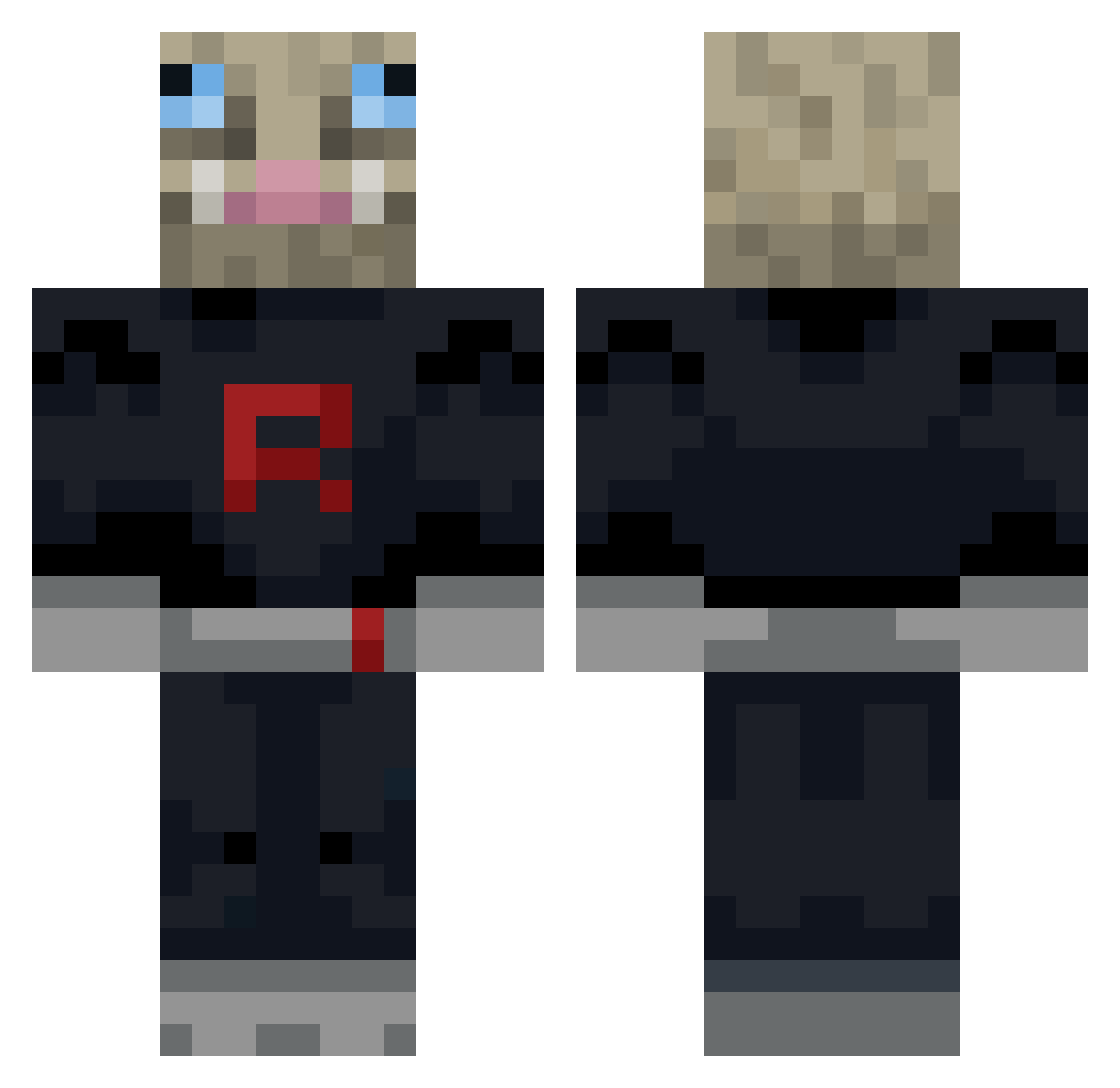HeyImGucci Minecraft skin, front and back view