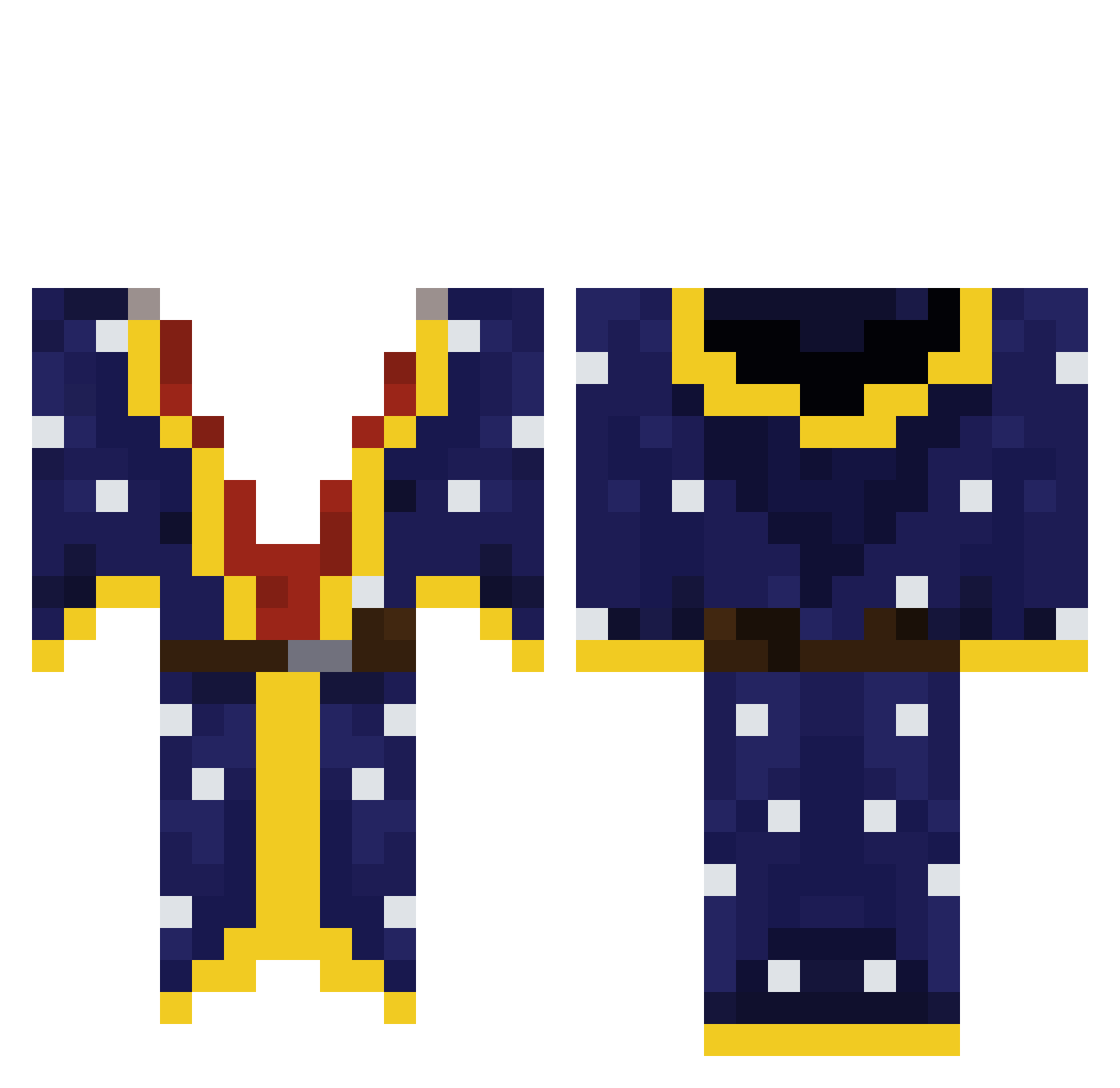 Snowman689 Minecraft skin, front and back view