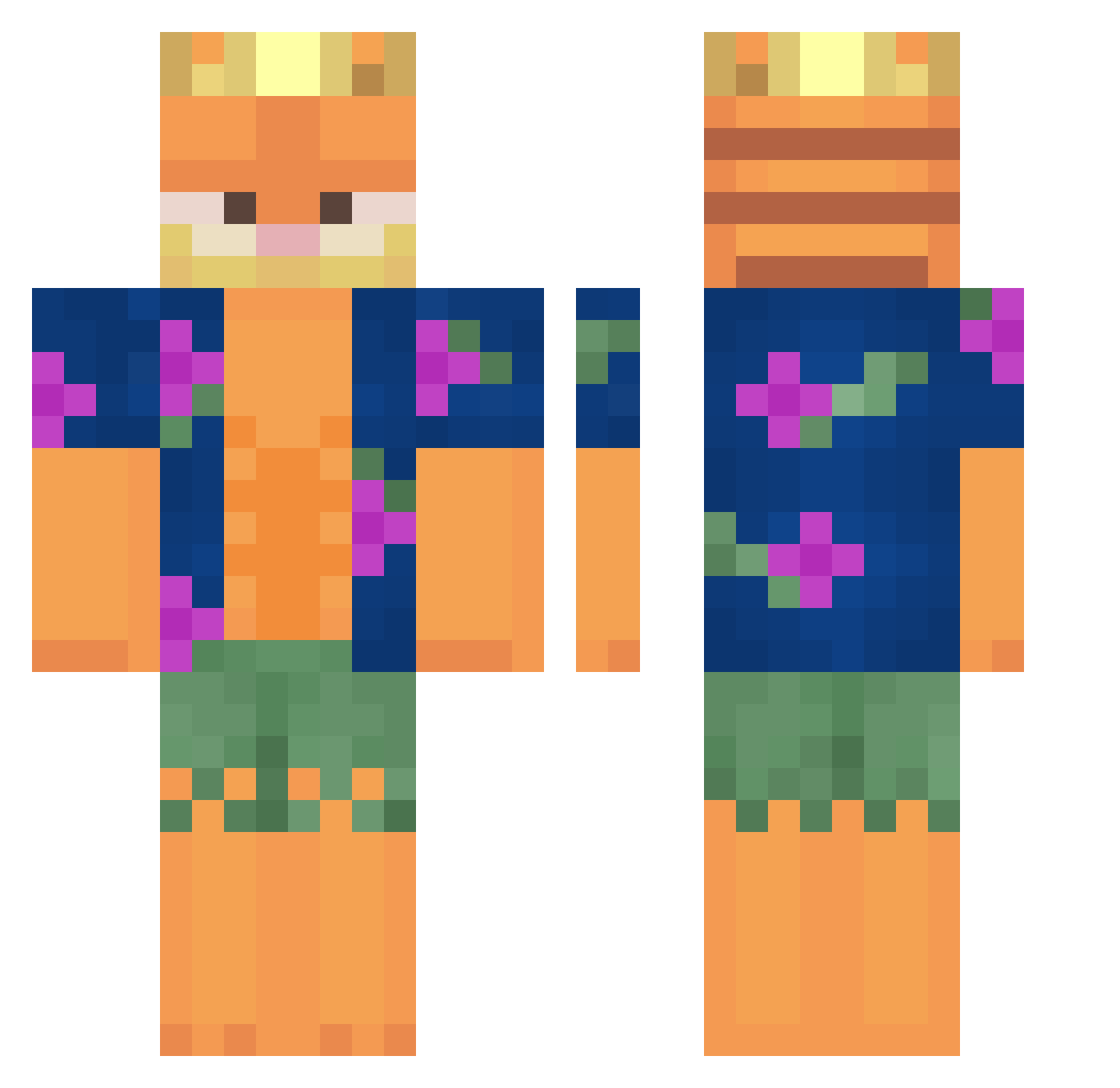 6ursify Minecraft skin, front and back view