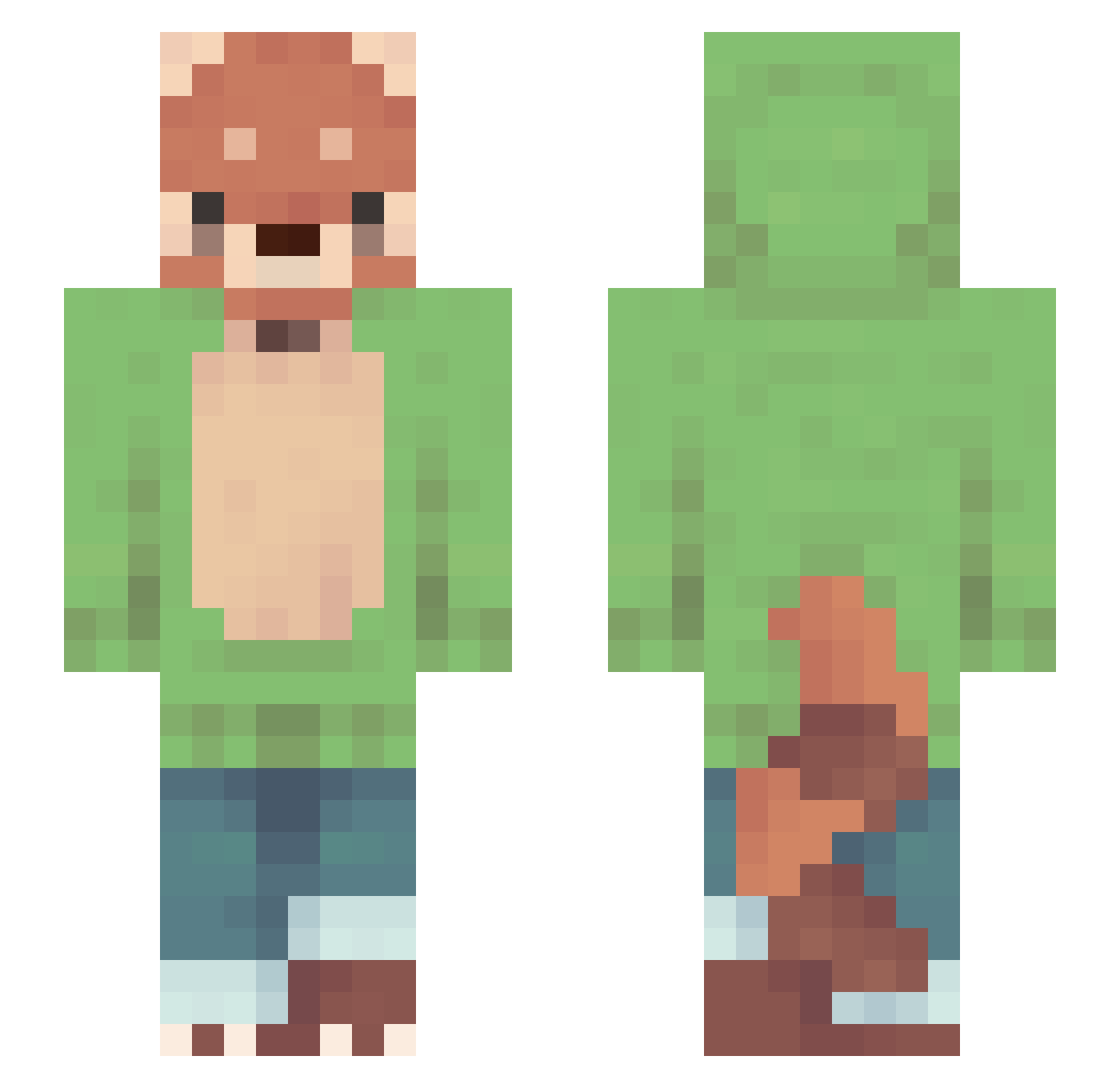 AlbinSlayer Minecraft skin, front and back view