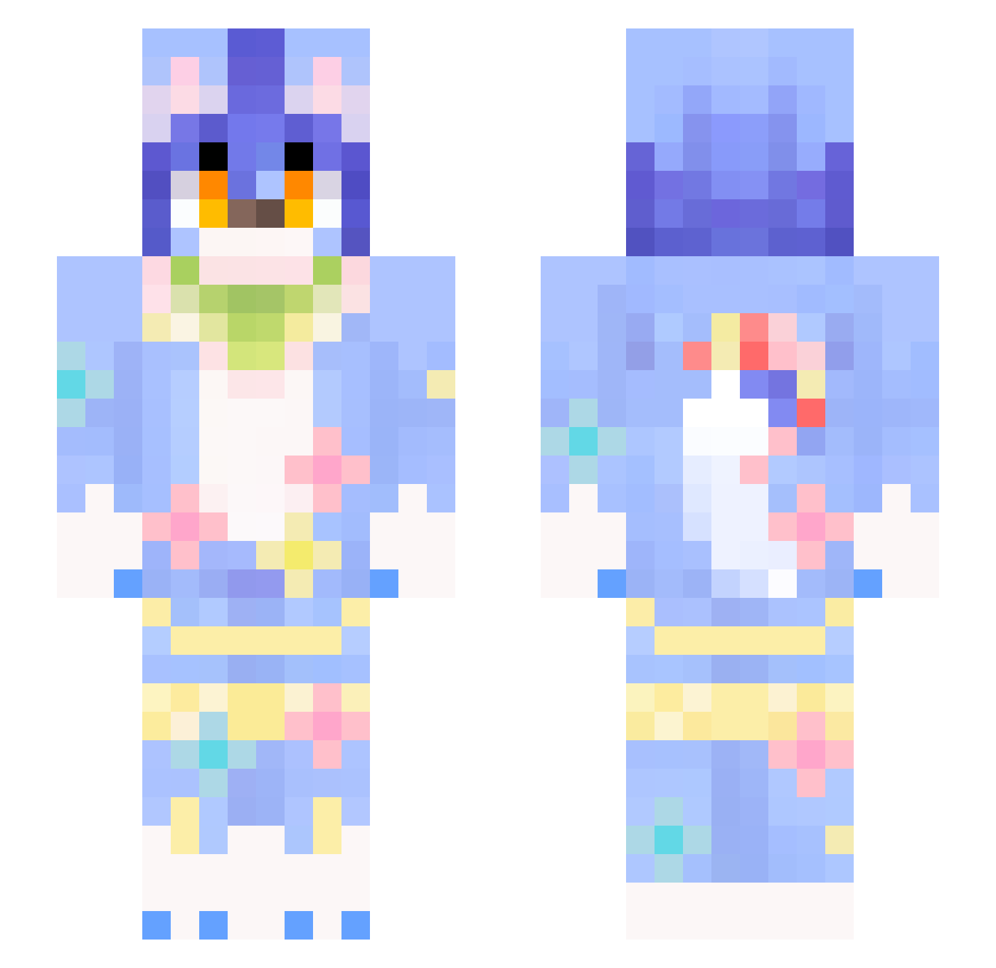 flyneishere Minecraft skin, front and back view