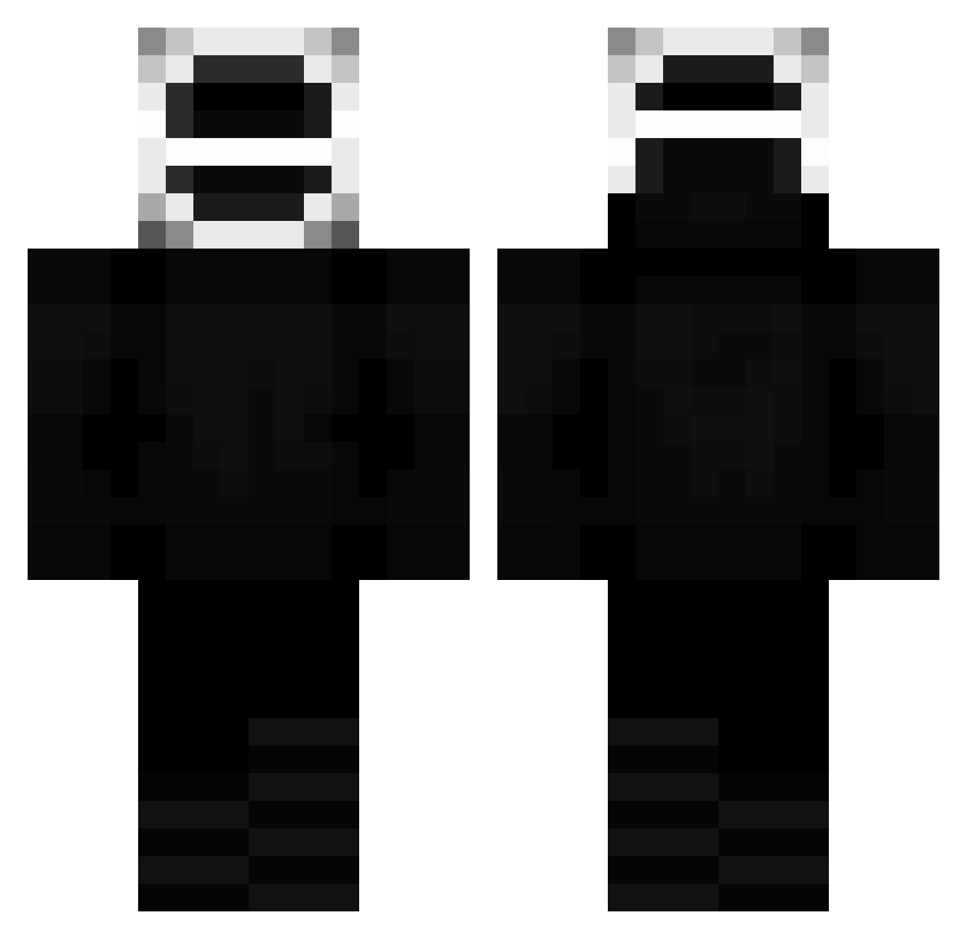 GE0ZY Minecraft skin, front and back view