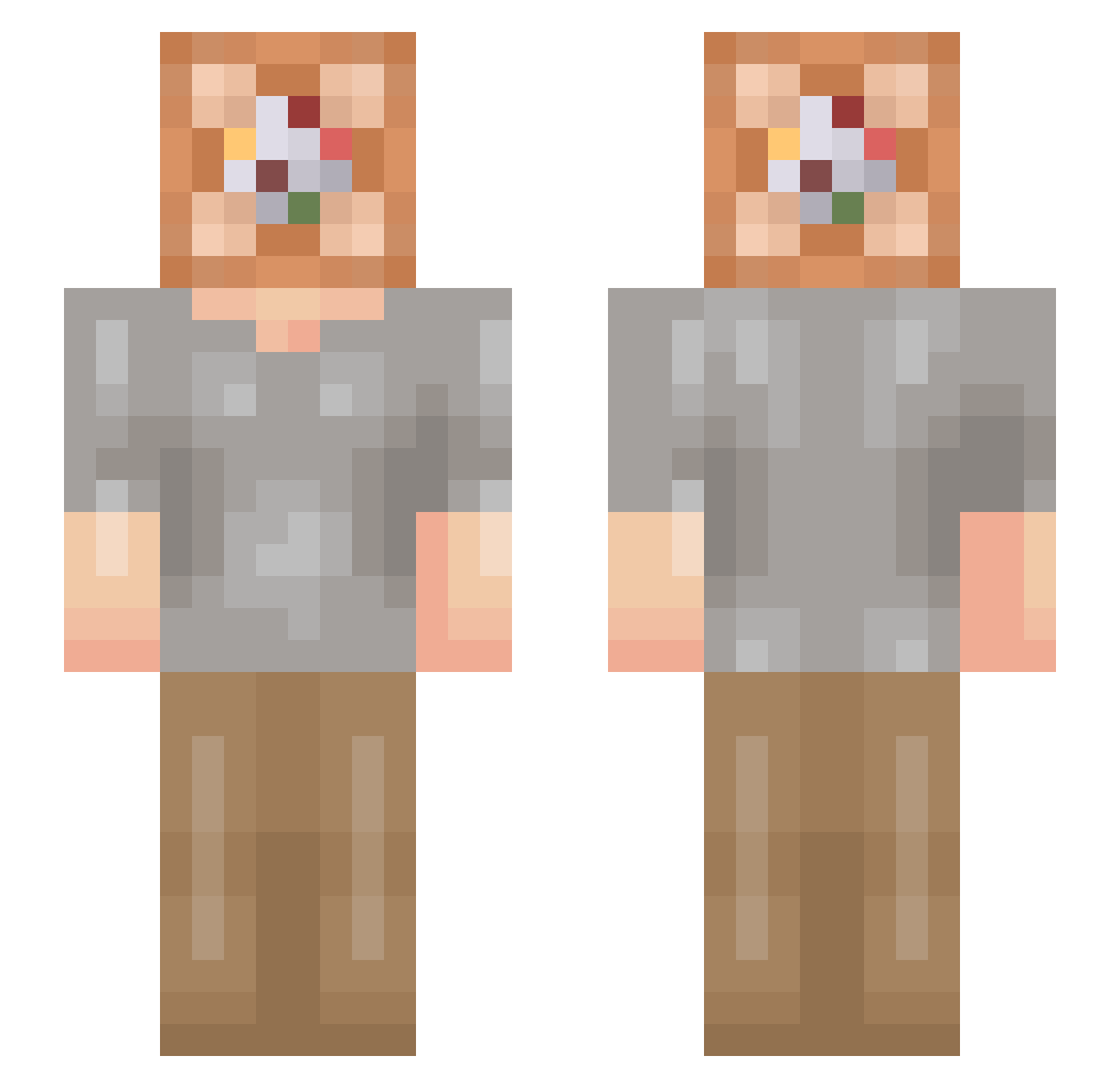 t4vava Minecraft skin, front and back view