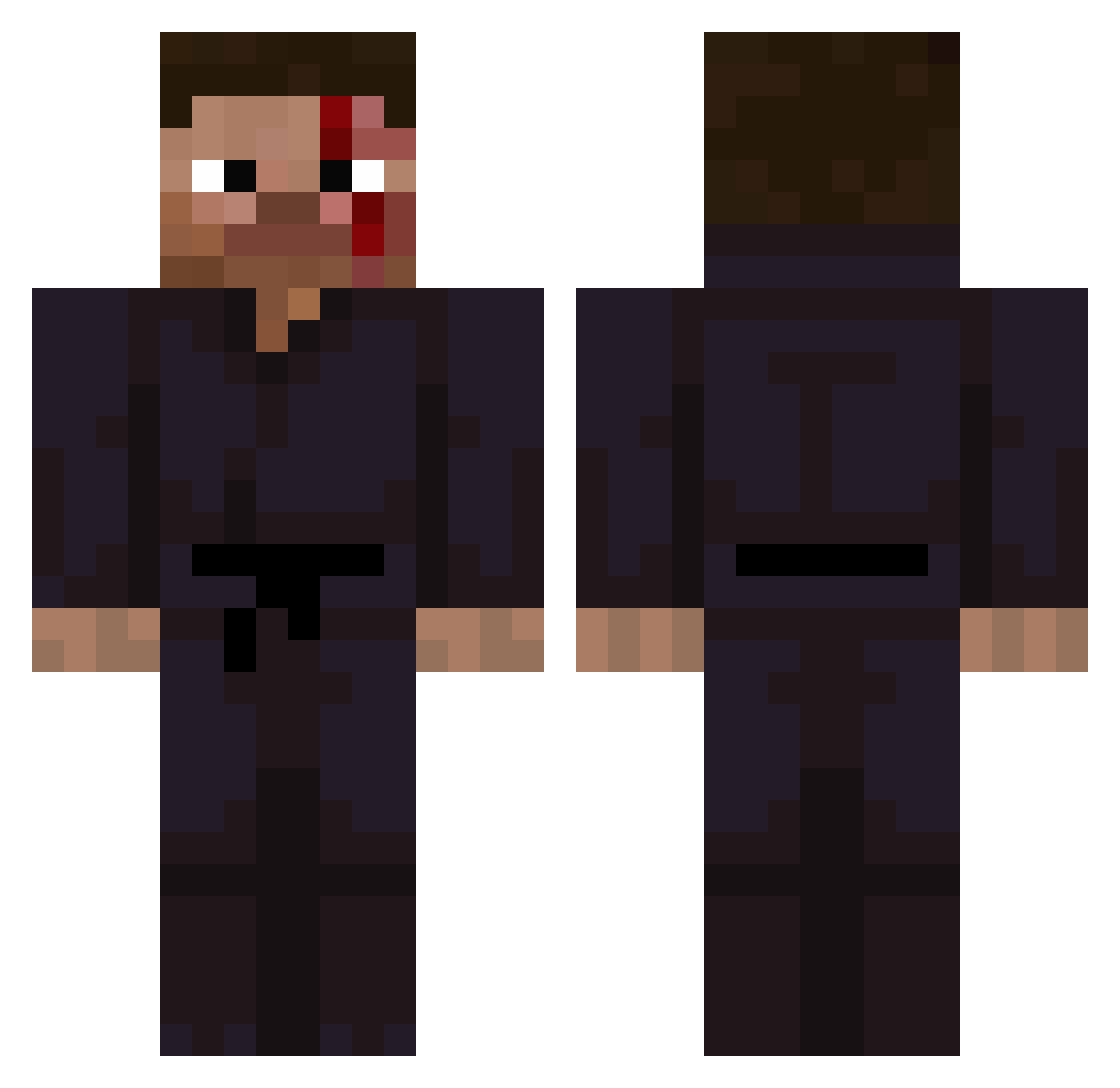 742k Minecraft skin, front and back view