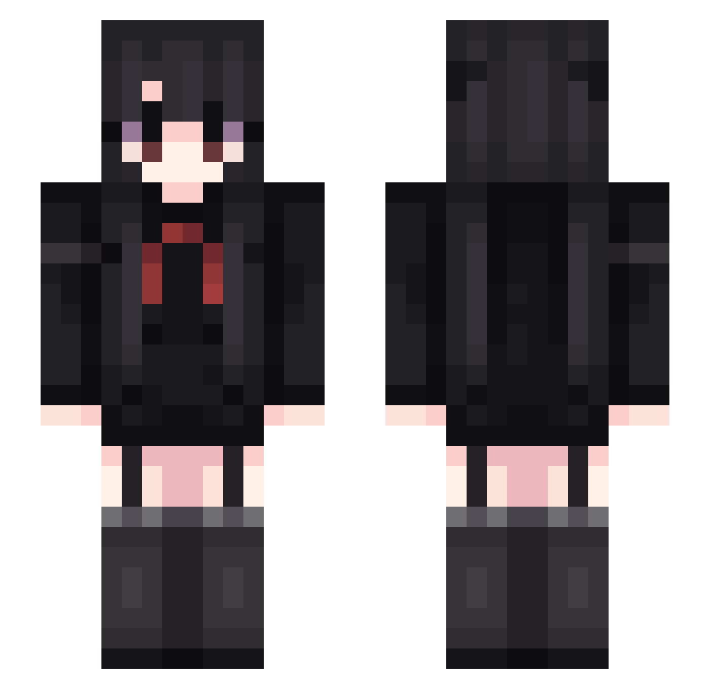 zwhzwhzwh Minecraft skin, front and back view
