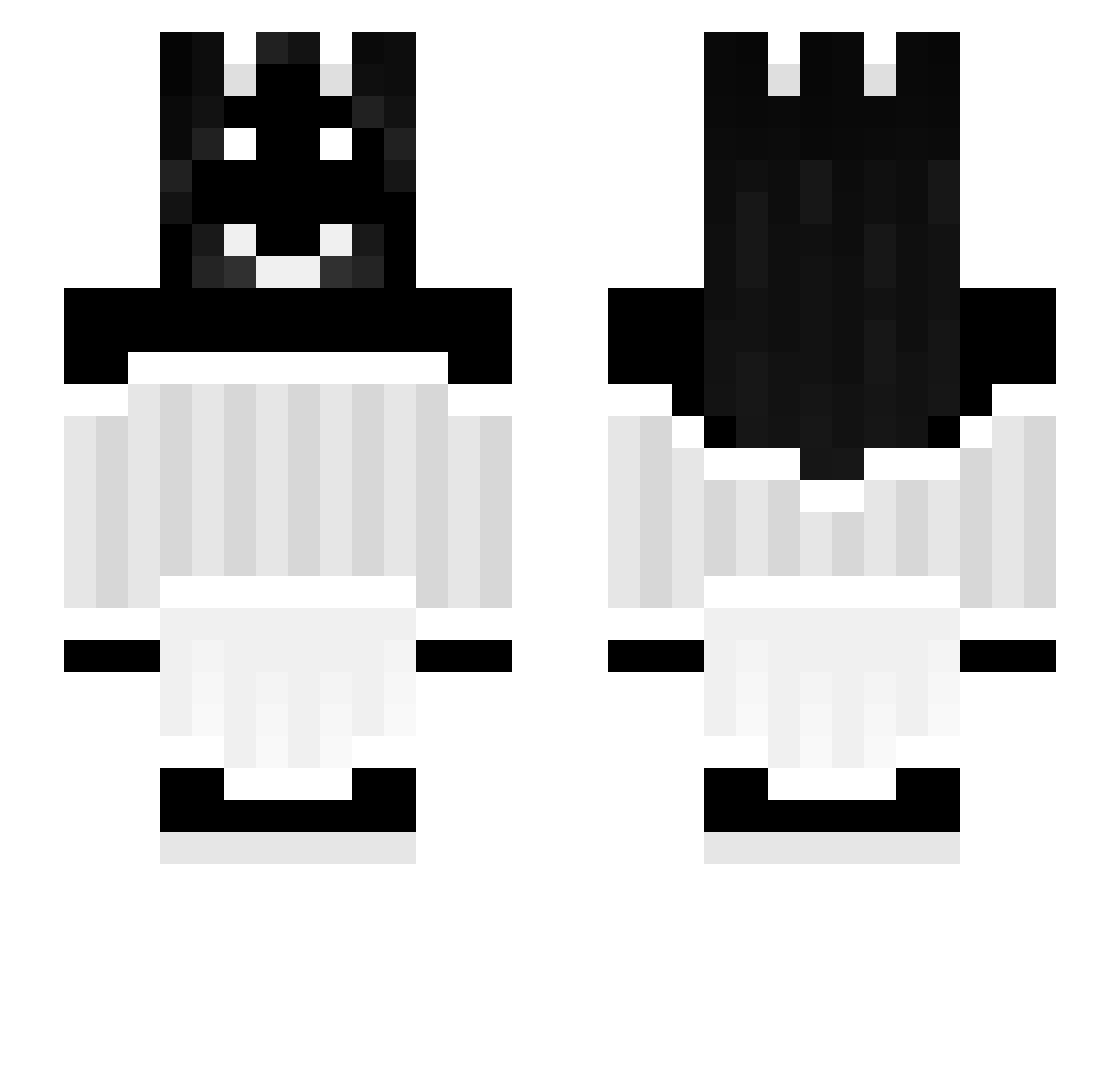 lucytimeslucy Minecraft skin, front and back view