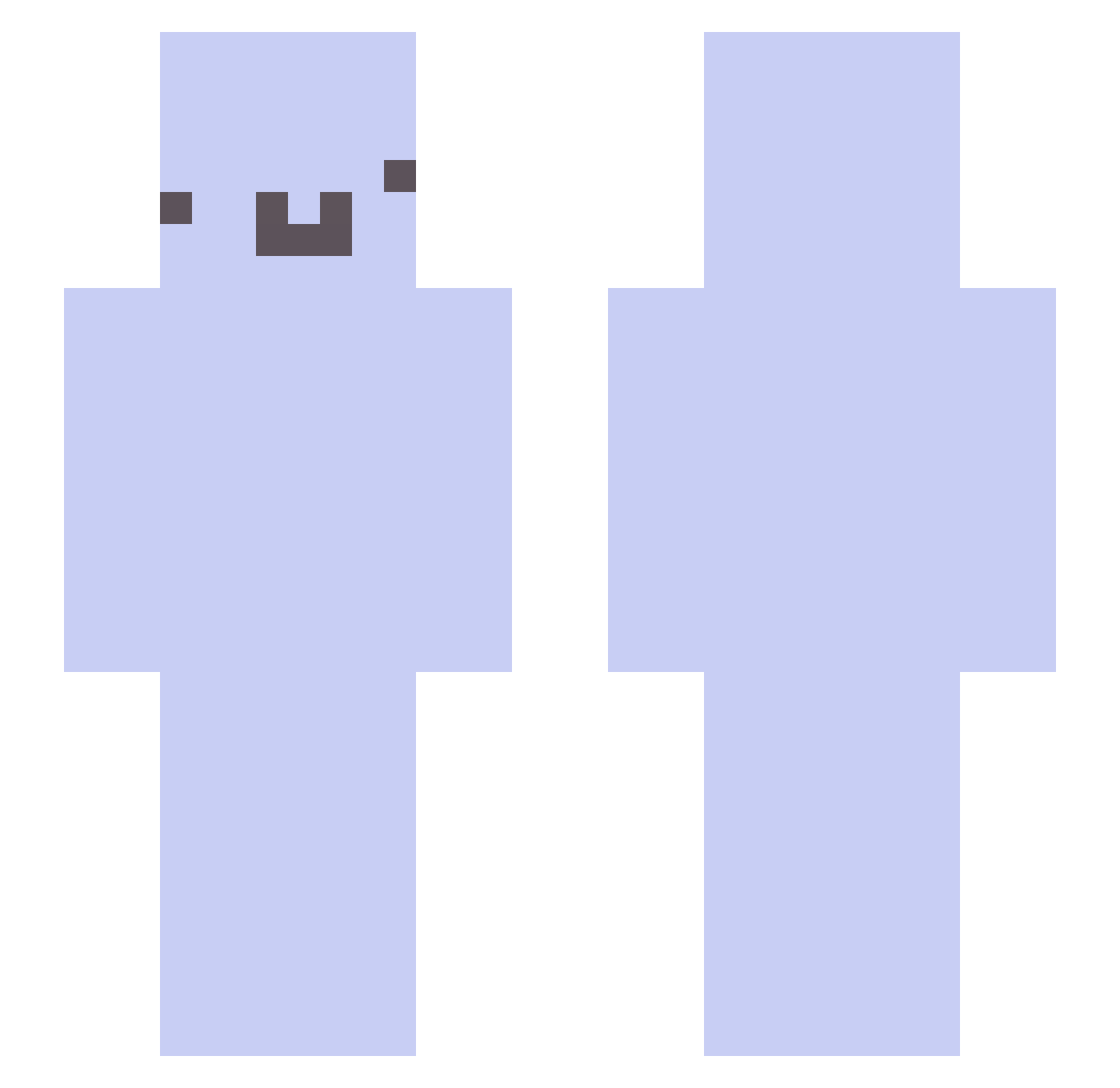 zyyw Minecraft skin, front and back view