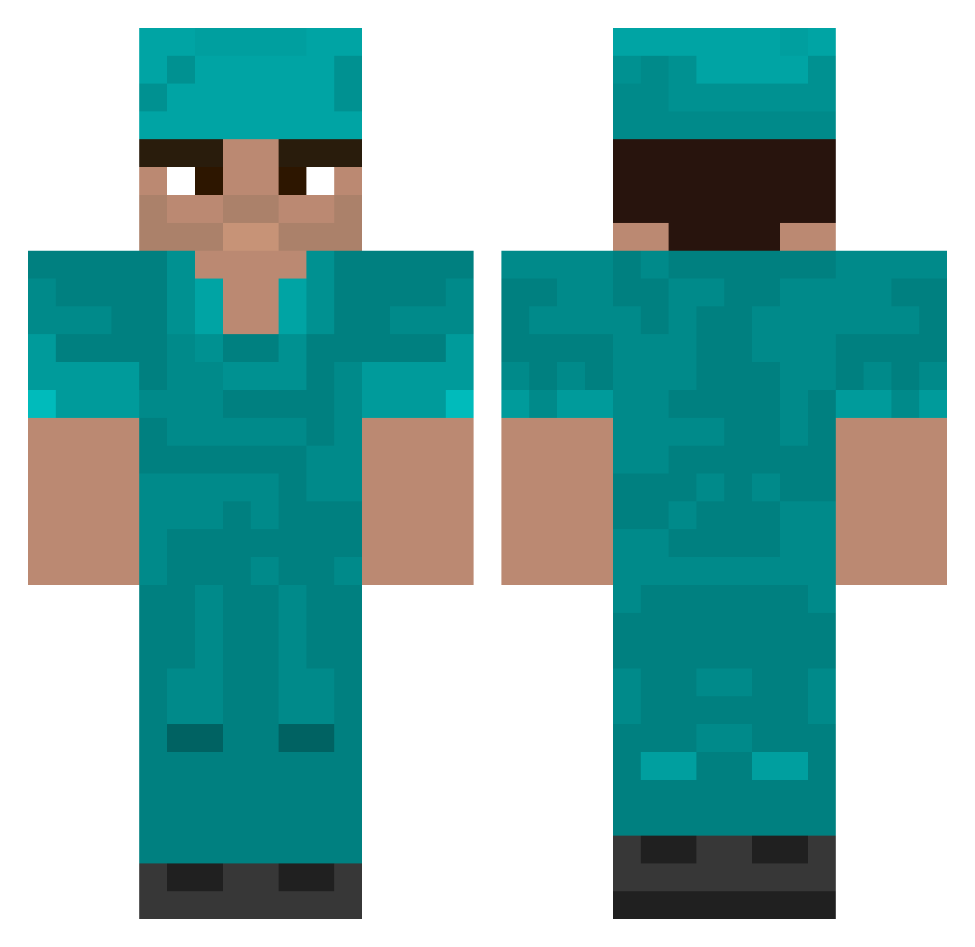 darkmine42359765 Minecraft skin, front and back view