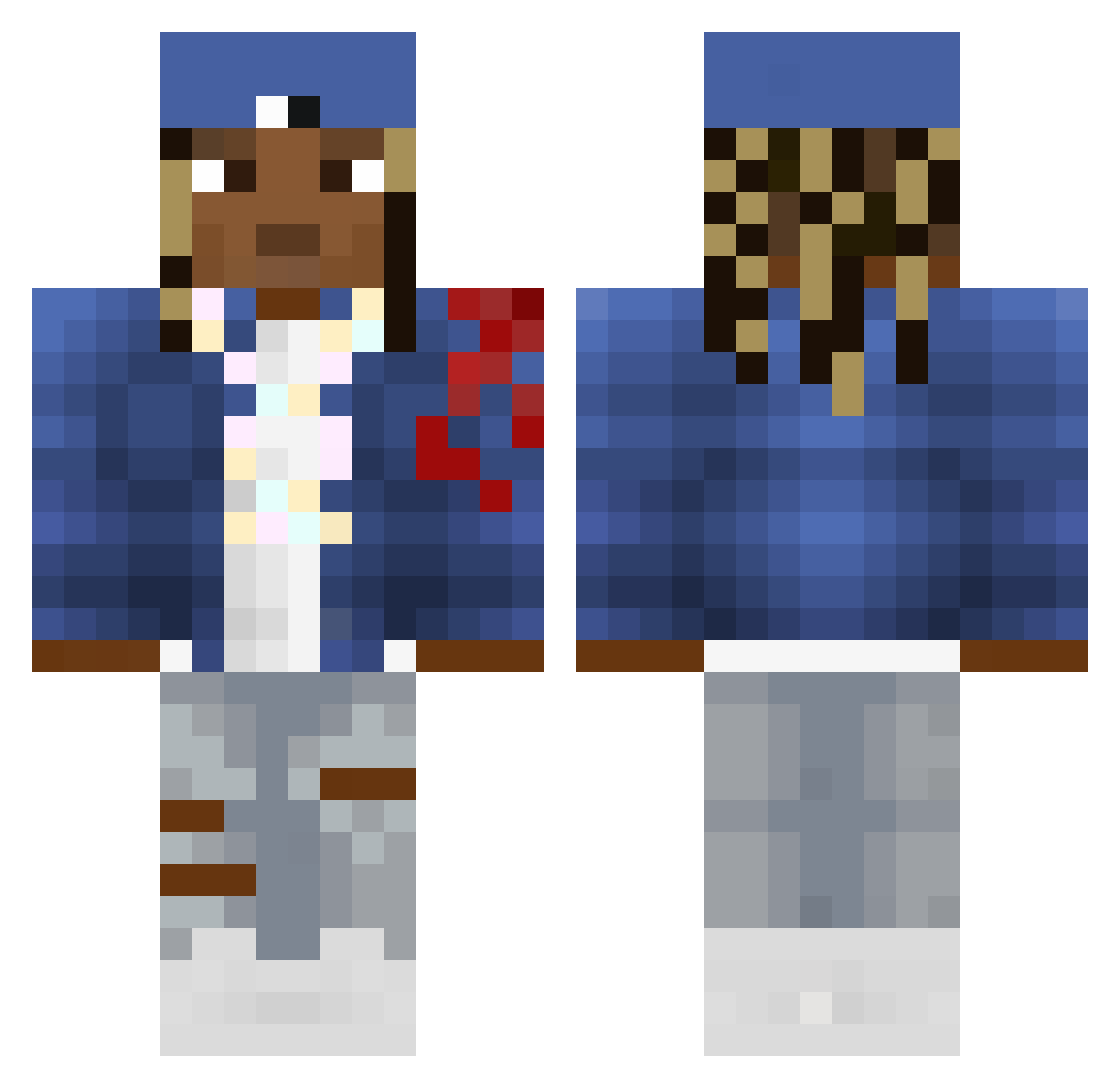 Hollywood999 Minecraft skin, front and back view