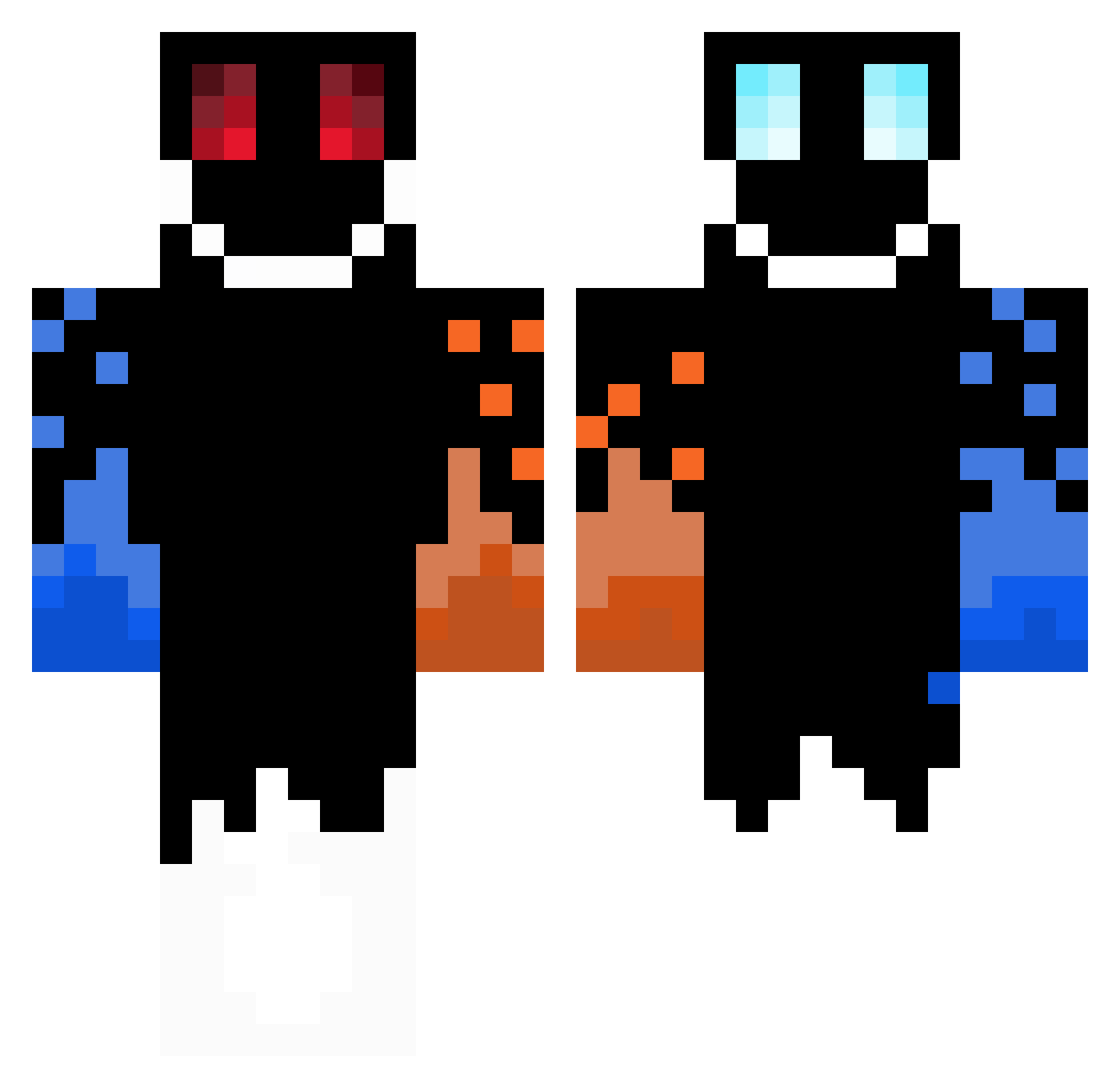 WitherAndDecay Minecraft skin, front and back view