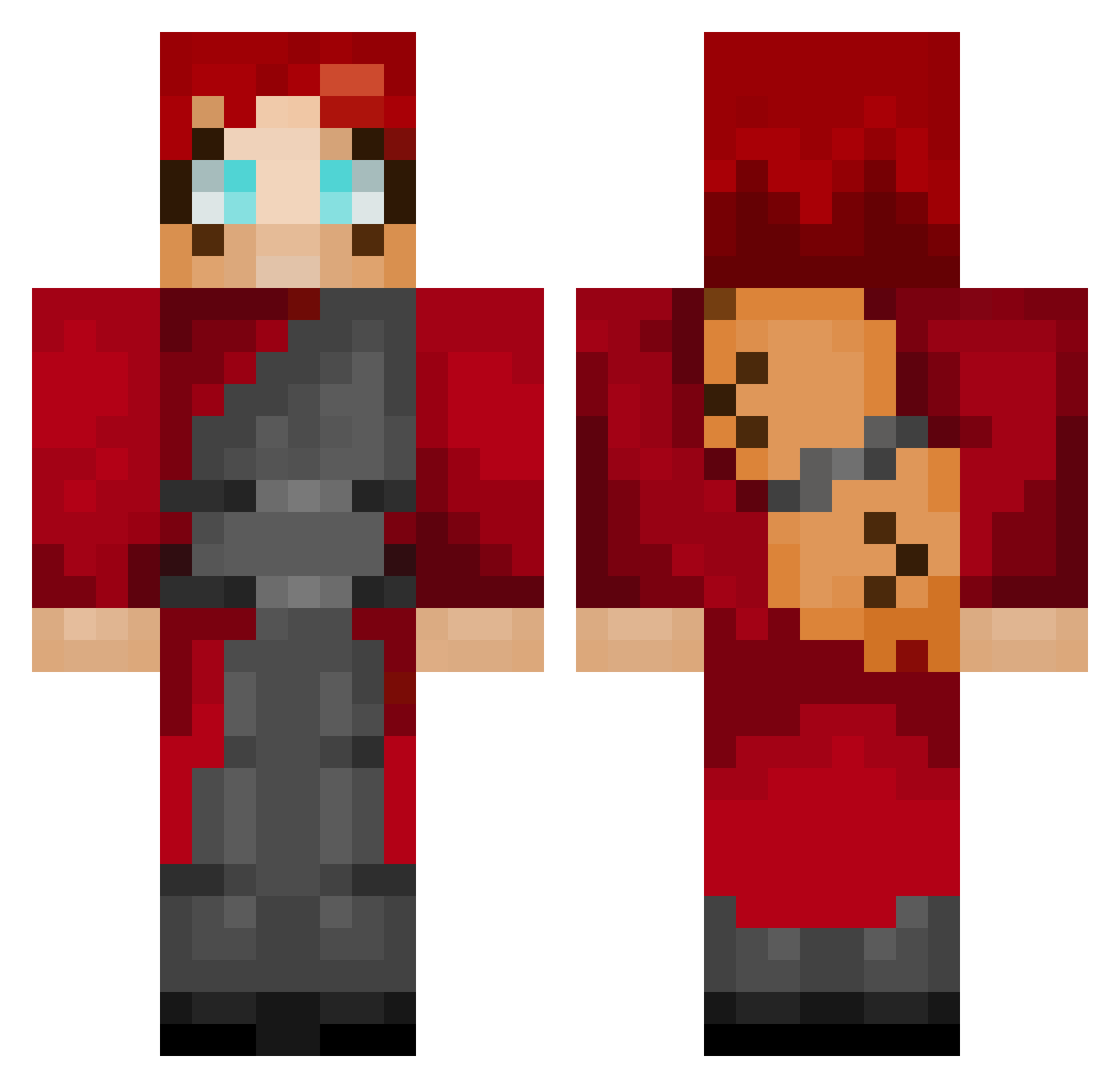 Loupolein Minecraft skin, front and back view