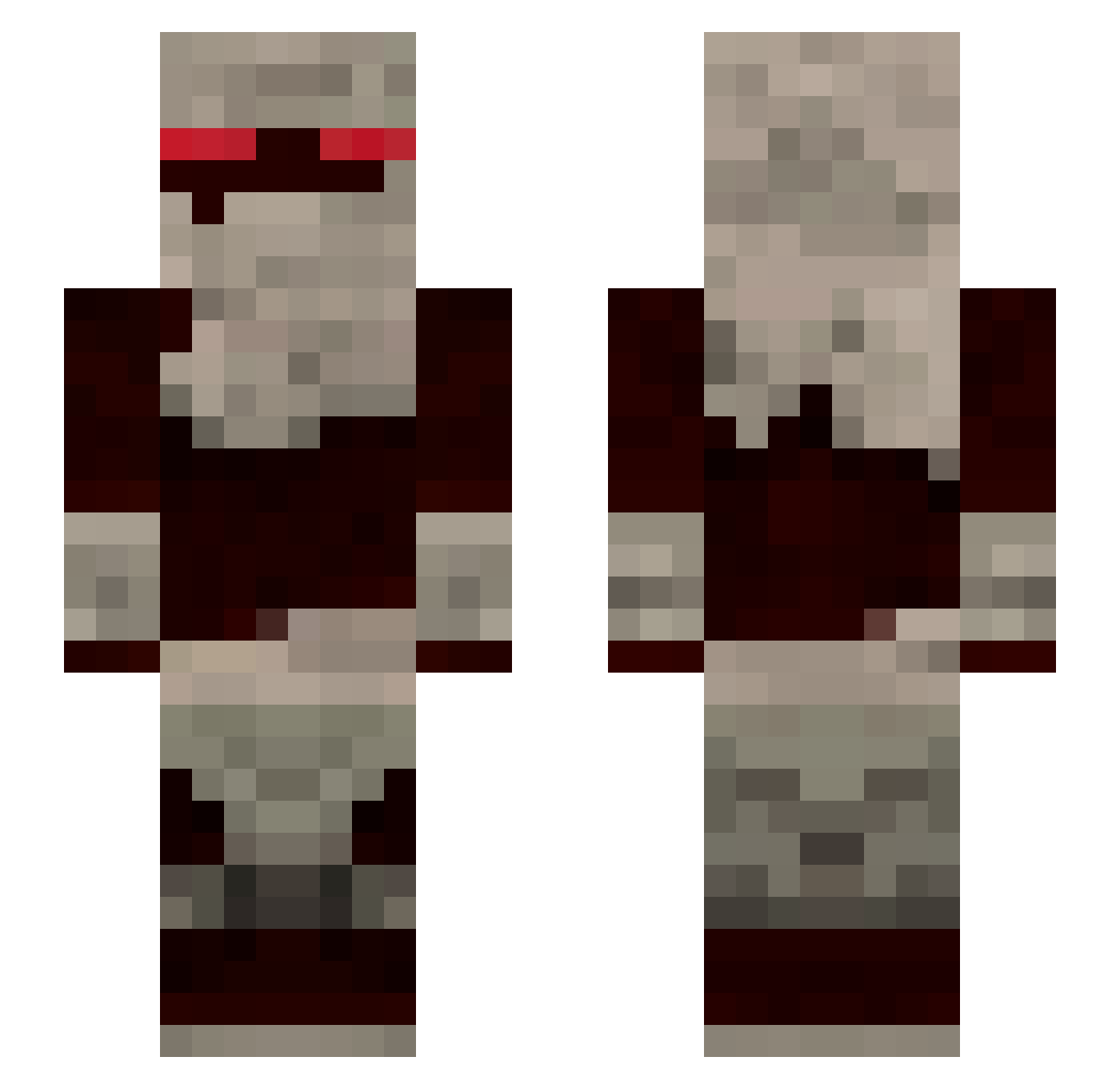 Makaneek Minecraft skin, front and back view