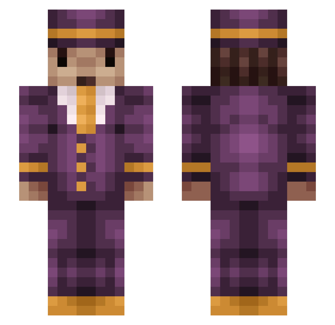 SimoMC Minecraft skin, front and back view
