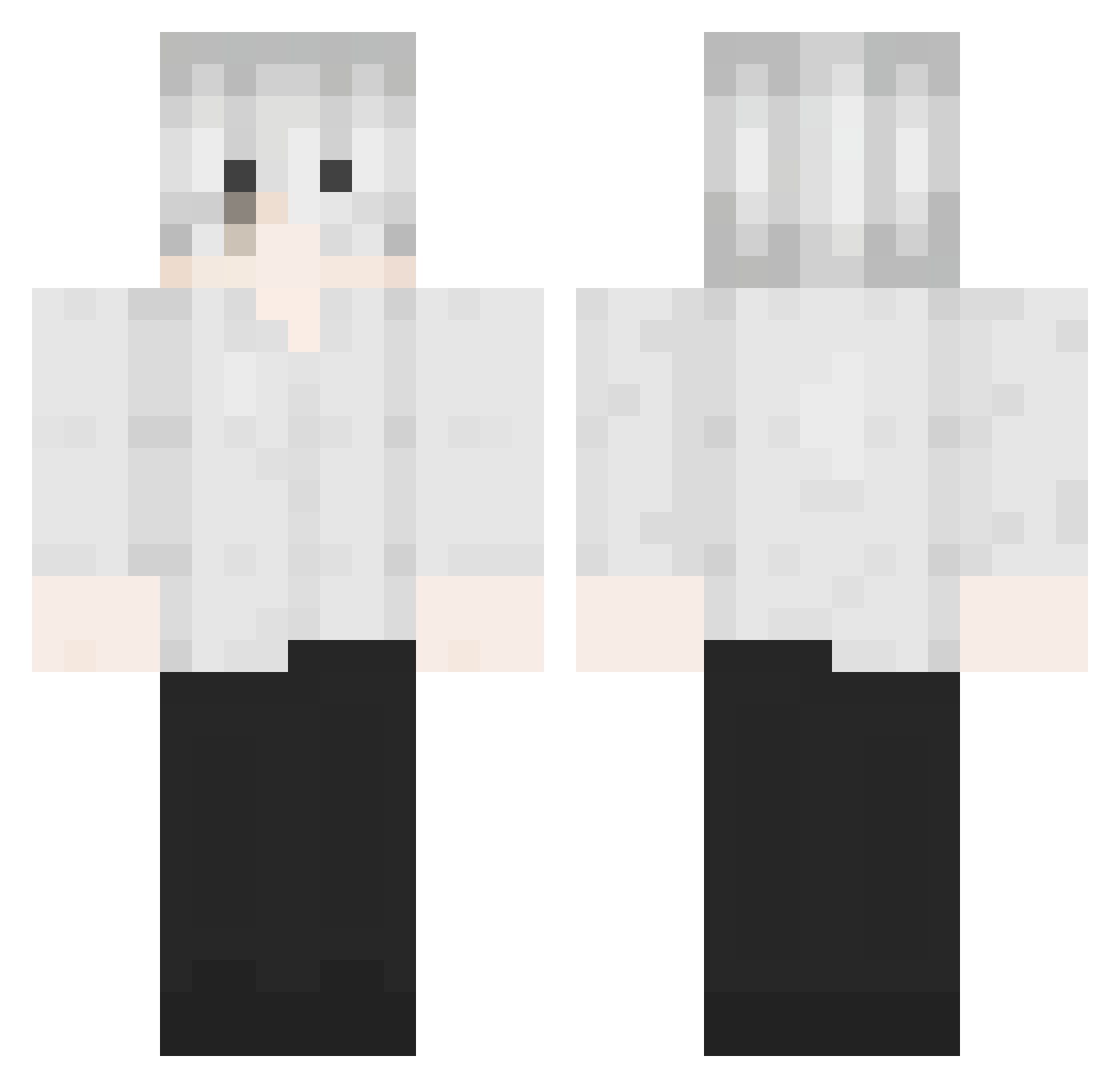 exttazy Minecraft skin, front and back view