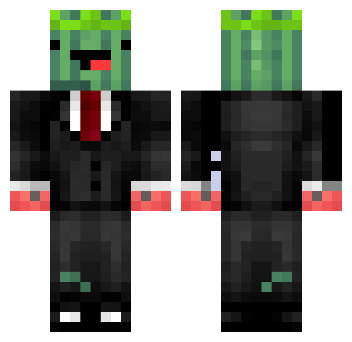 Lapastek18 Minecraft skin, front and back view