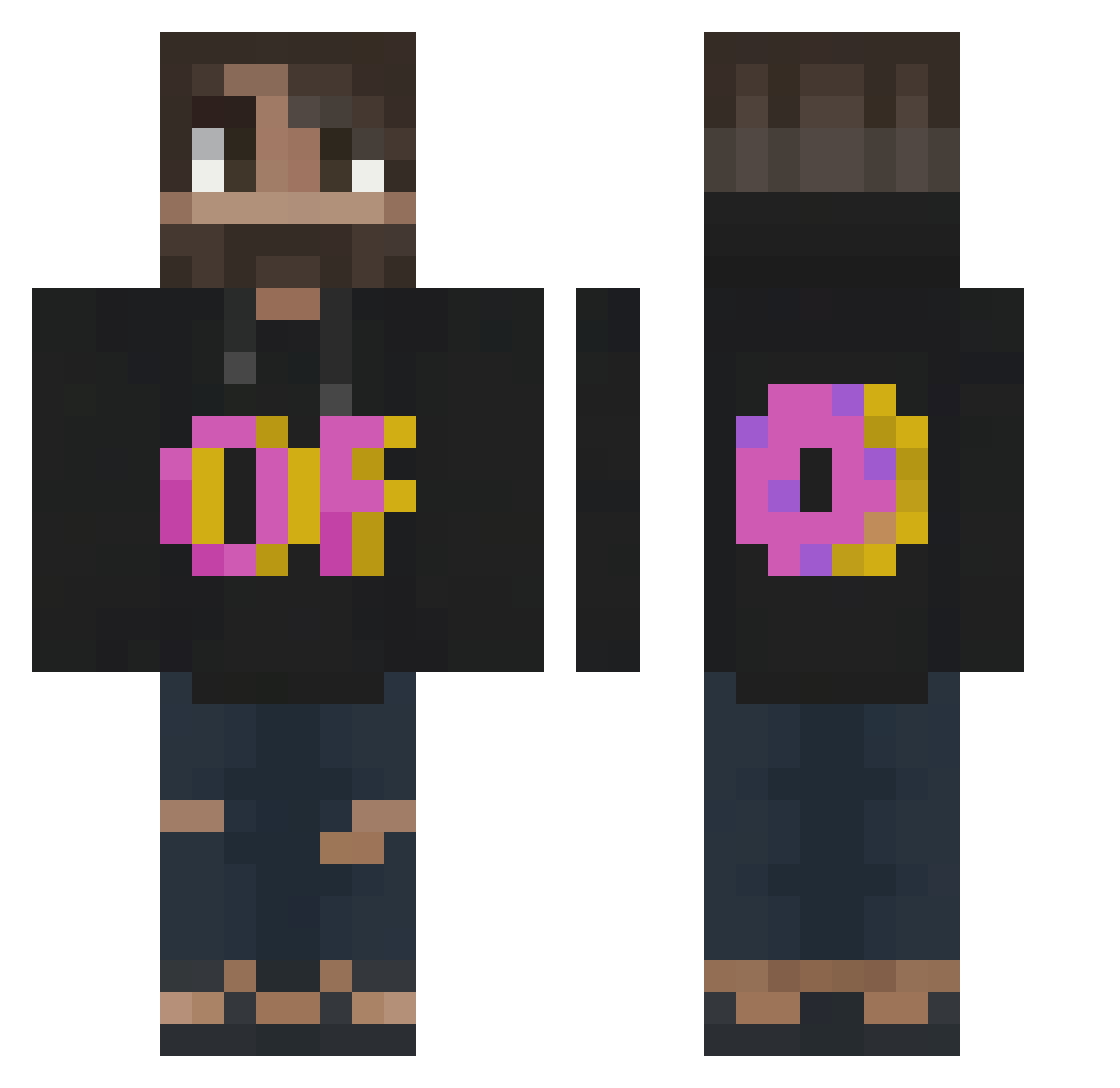 21yasuo Minecraft skin, front and back view