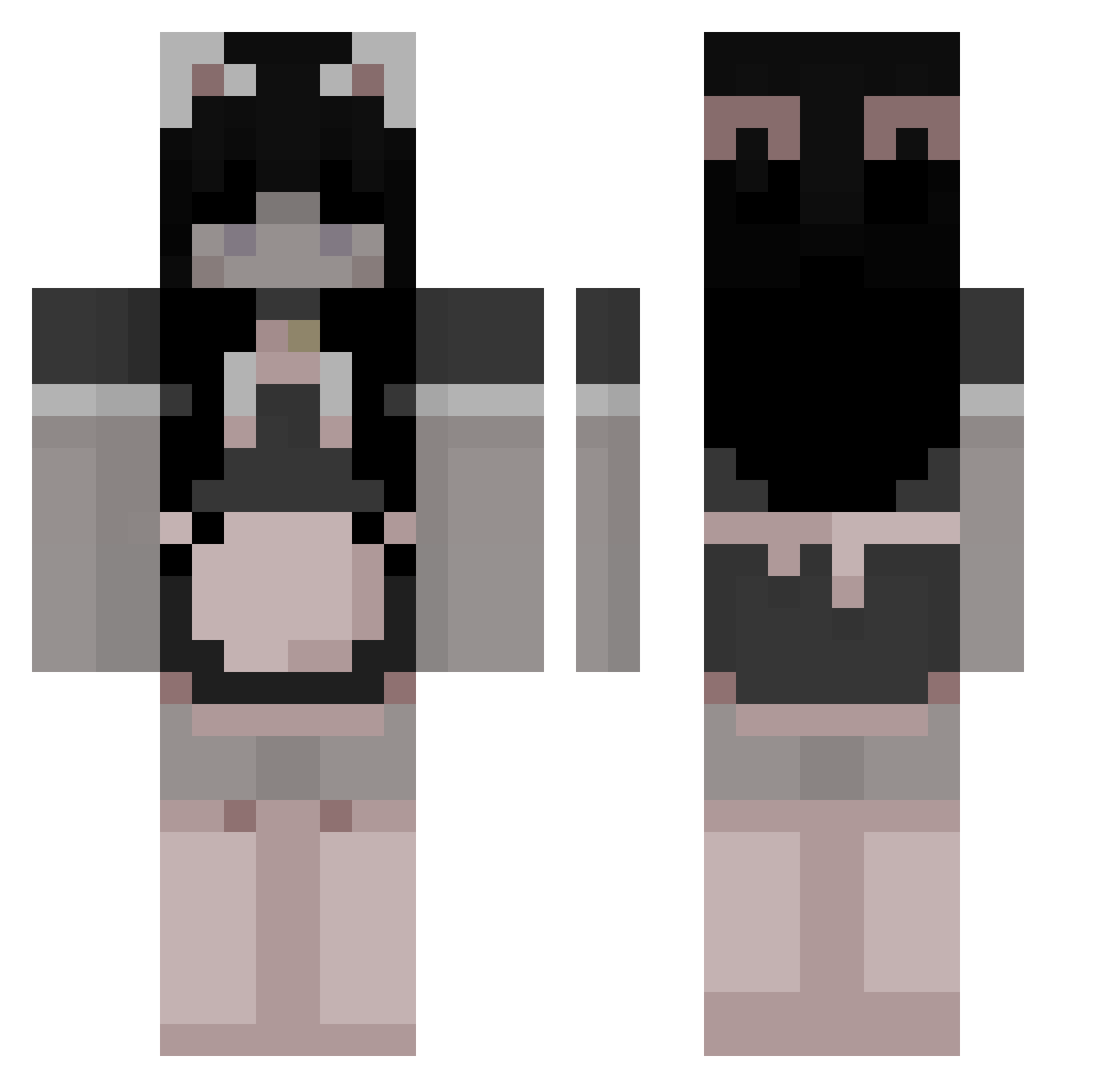 veiledvoidd Minecraft skin, front and back view