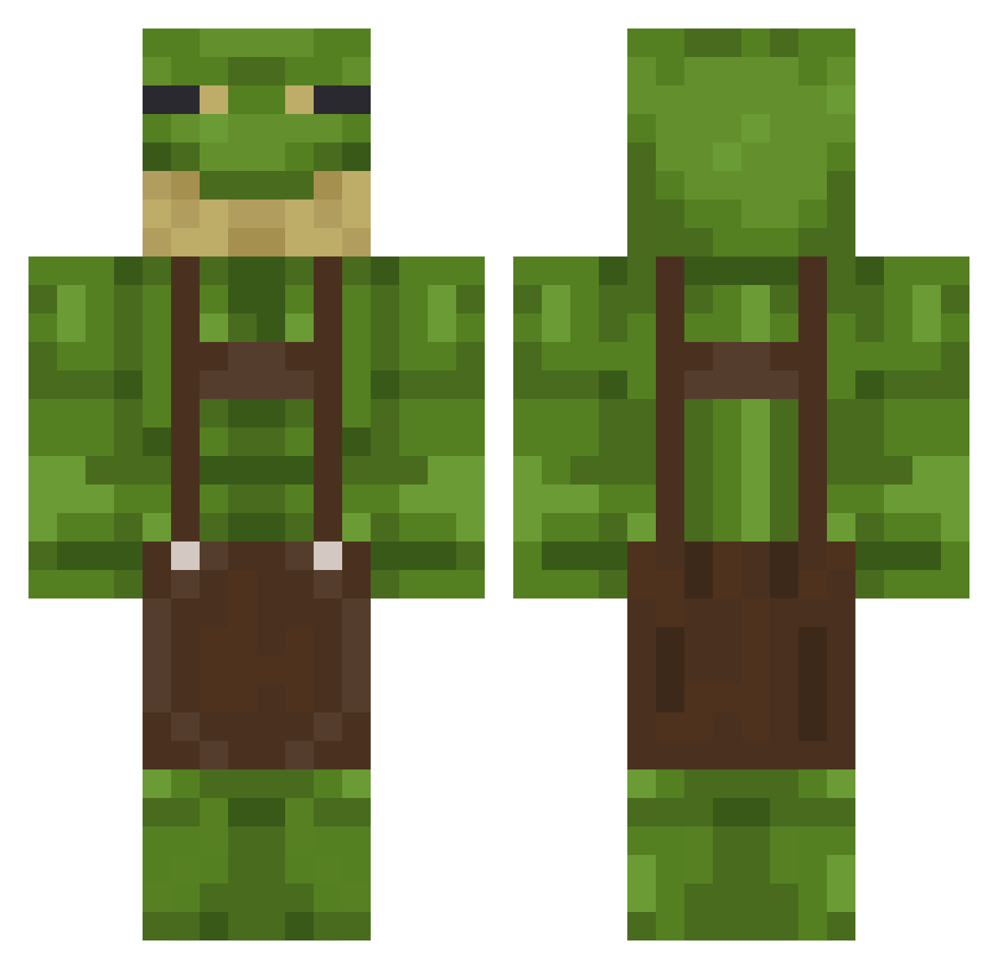 zKlote Minecraft skin, front and back view