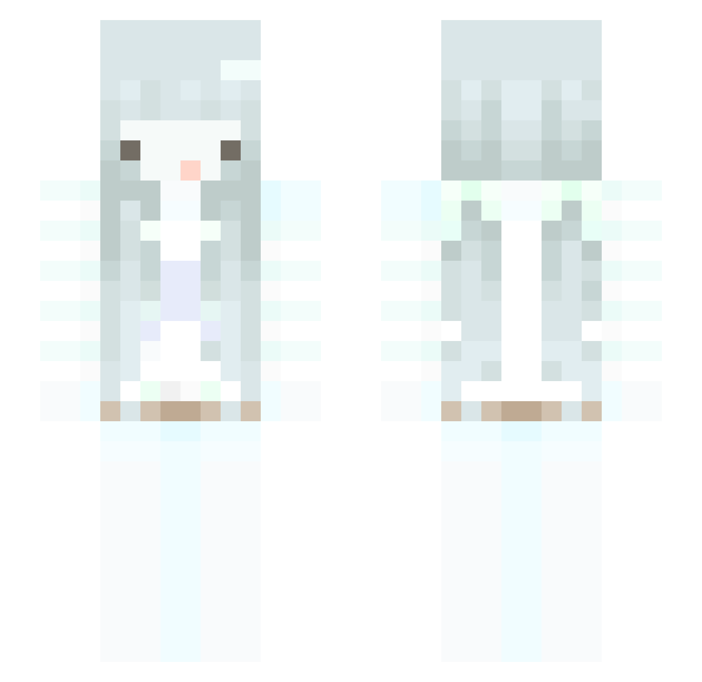 _me1n14nx1 Minecraft skin, front and back view
