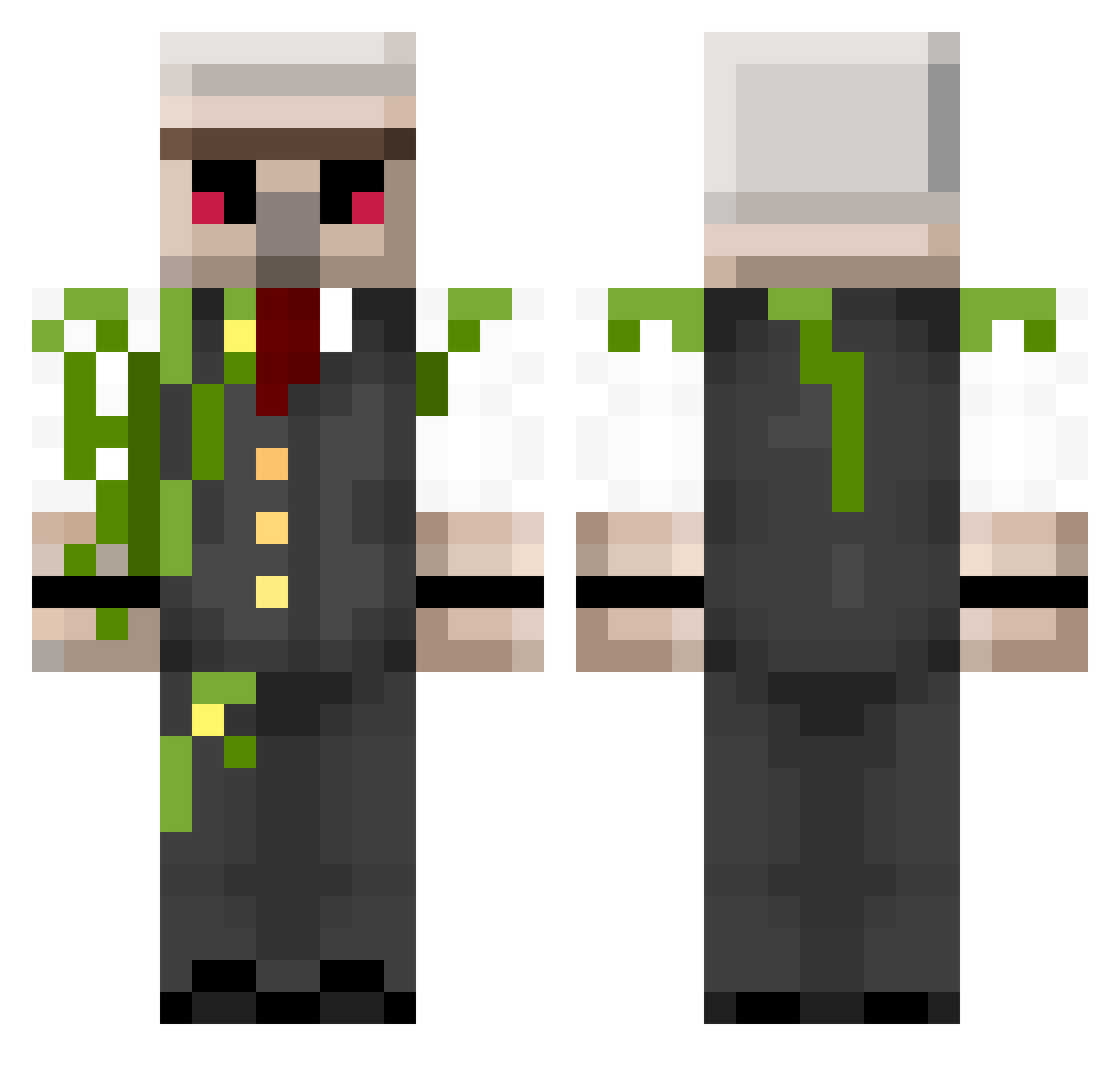 harutokage Minecraft skin, front and back view