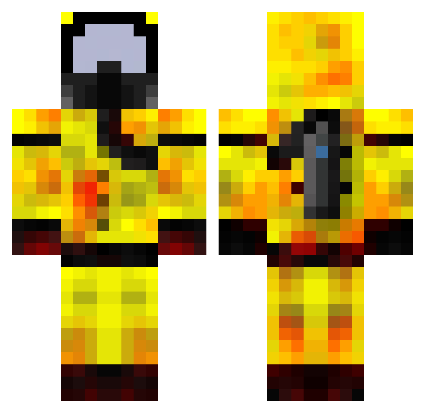 Anita Minecraft skin, front and back view