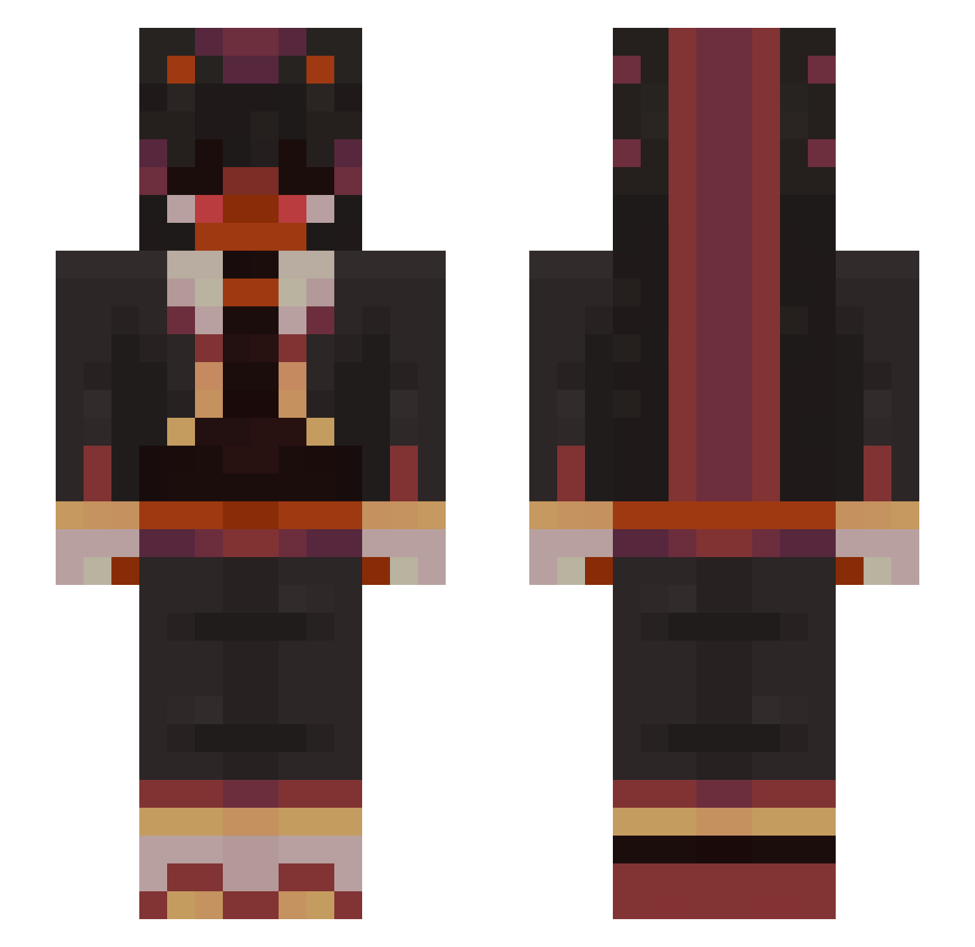 Geoxro Minecraft skin, front and back view