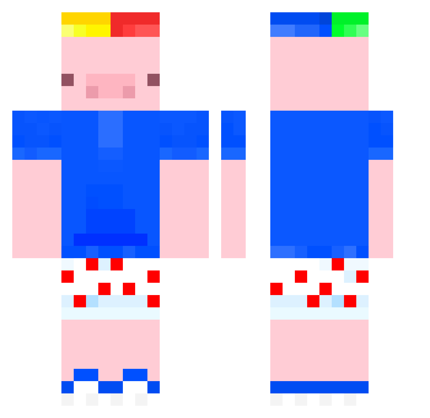 ImXavik Minecraft skin, front and back view