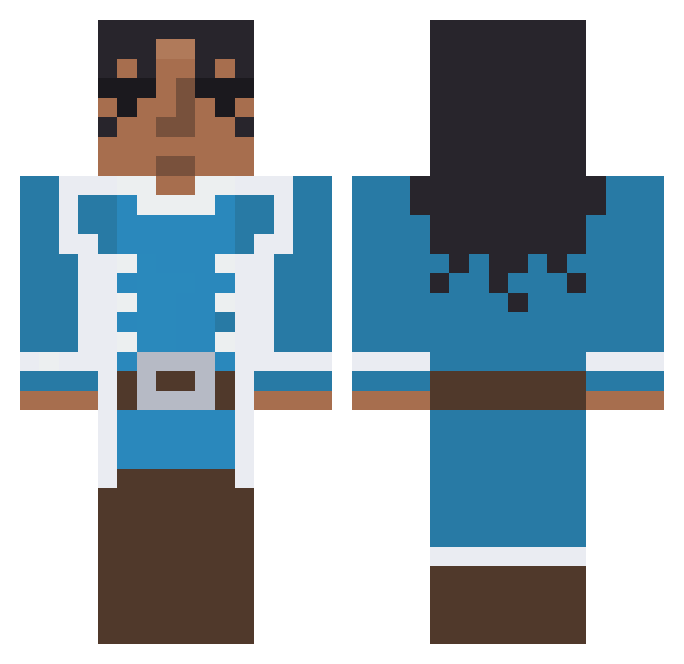 LaughingWolf13 Minecraft skin, front and back view
