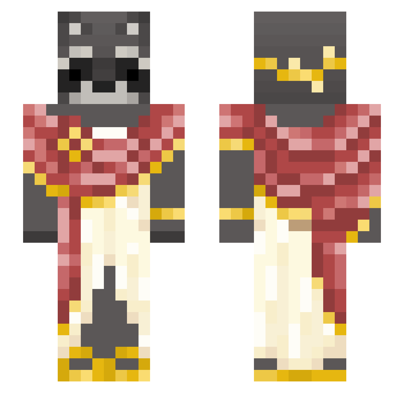 Memesane Minecraft skin, front and back view