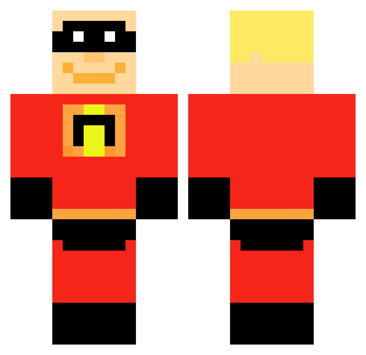 IrresponsibleEmu Minecraft skin, front and back view