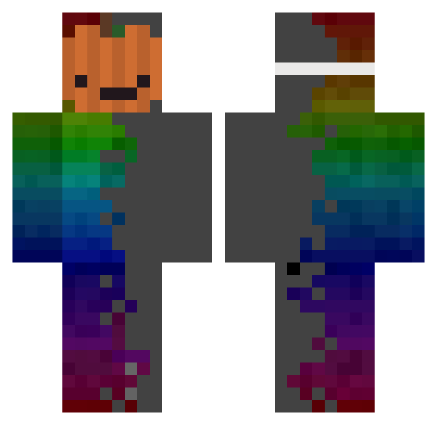 TotallyNotFranio Minecraft skin, front and back view