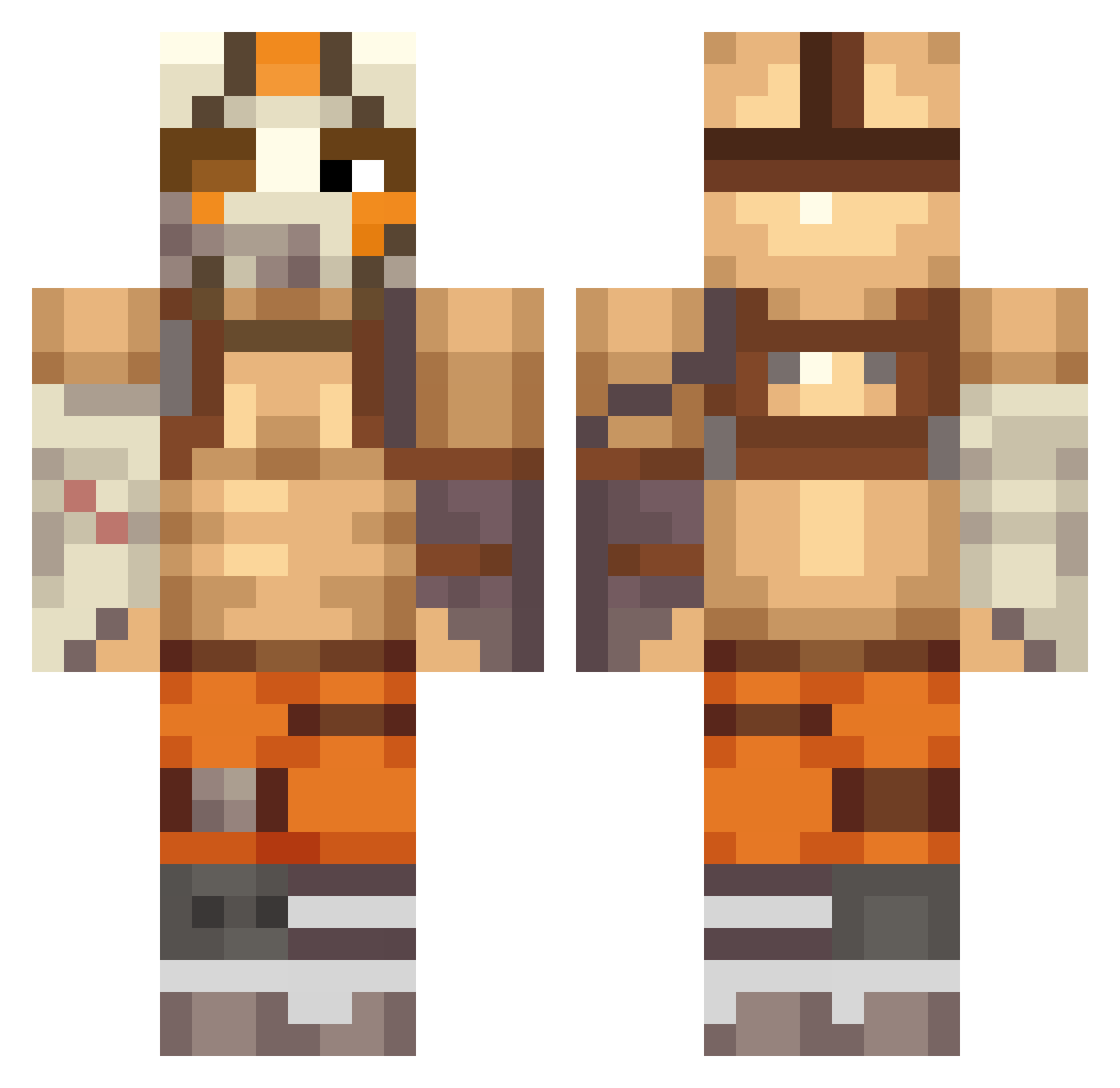 WilmerDN Minecraft skin, front and back view