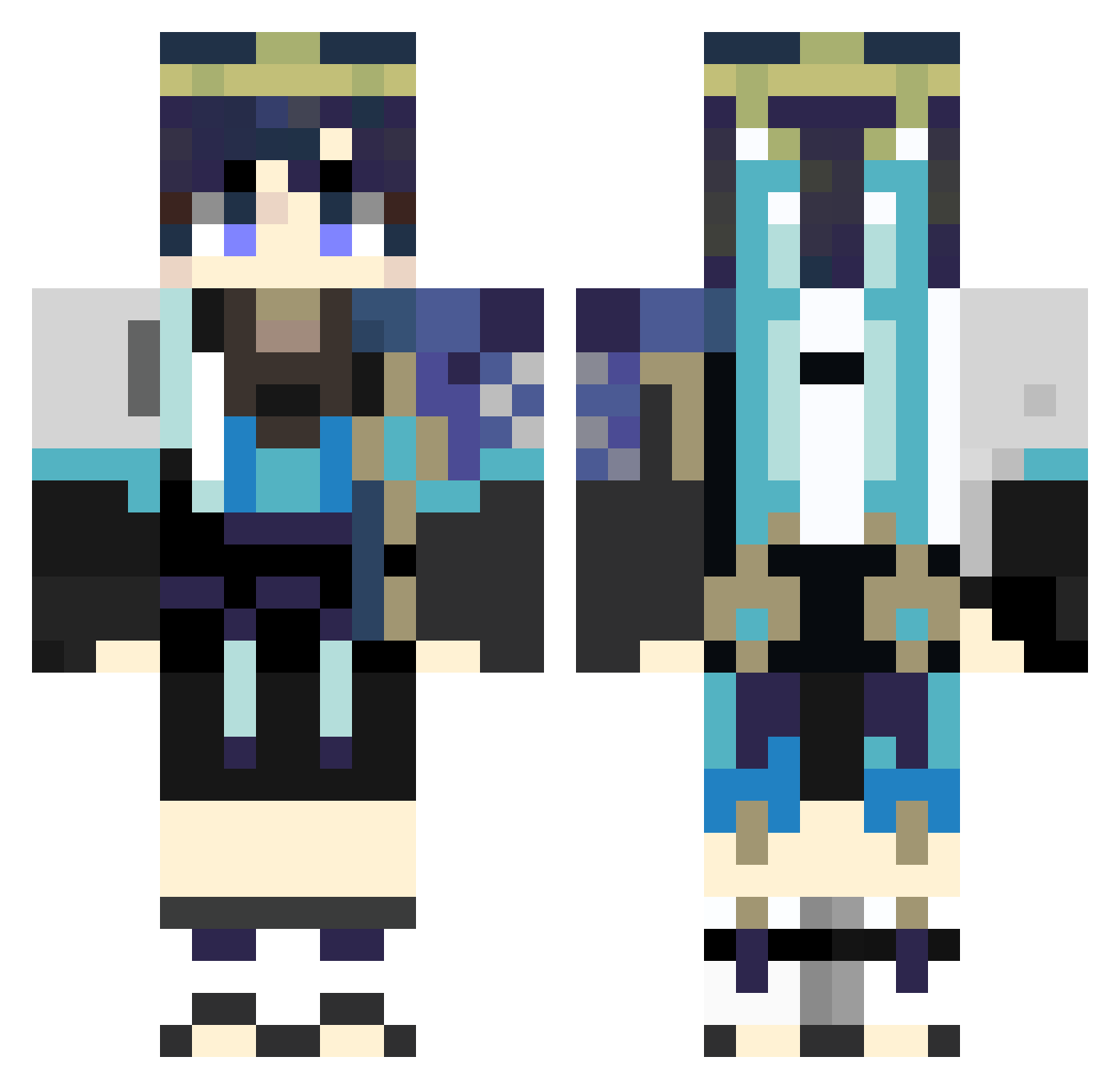 Ranmaru76 Minecraft skin, front and back view